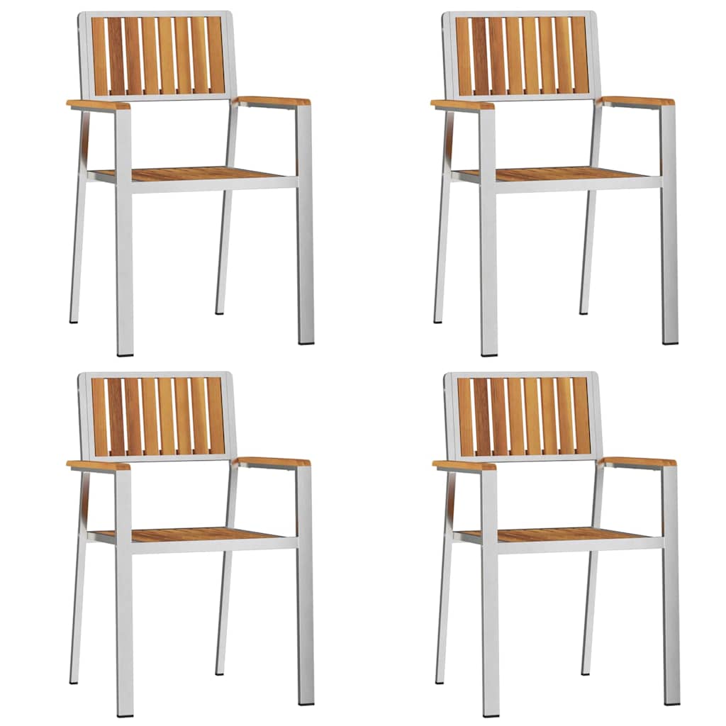 Buiten eettafelset 5 pcs Bruin Massief Acaciahout is nu te koop bij PeponiXL, paradijselijk wonen!