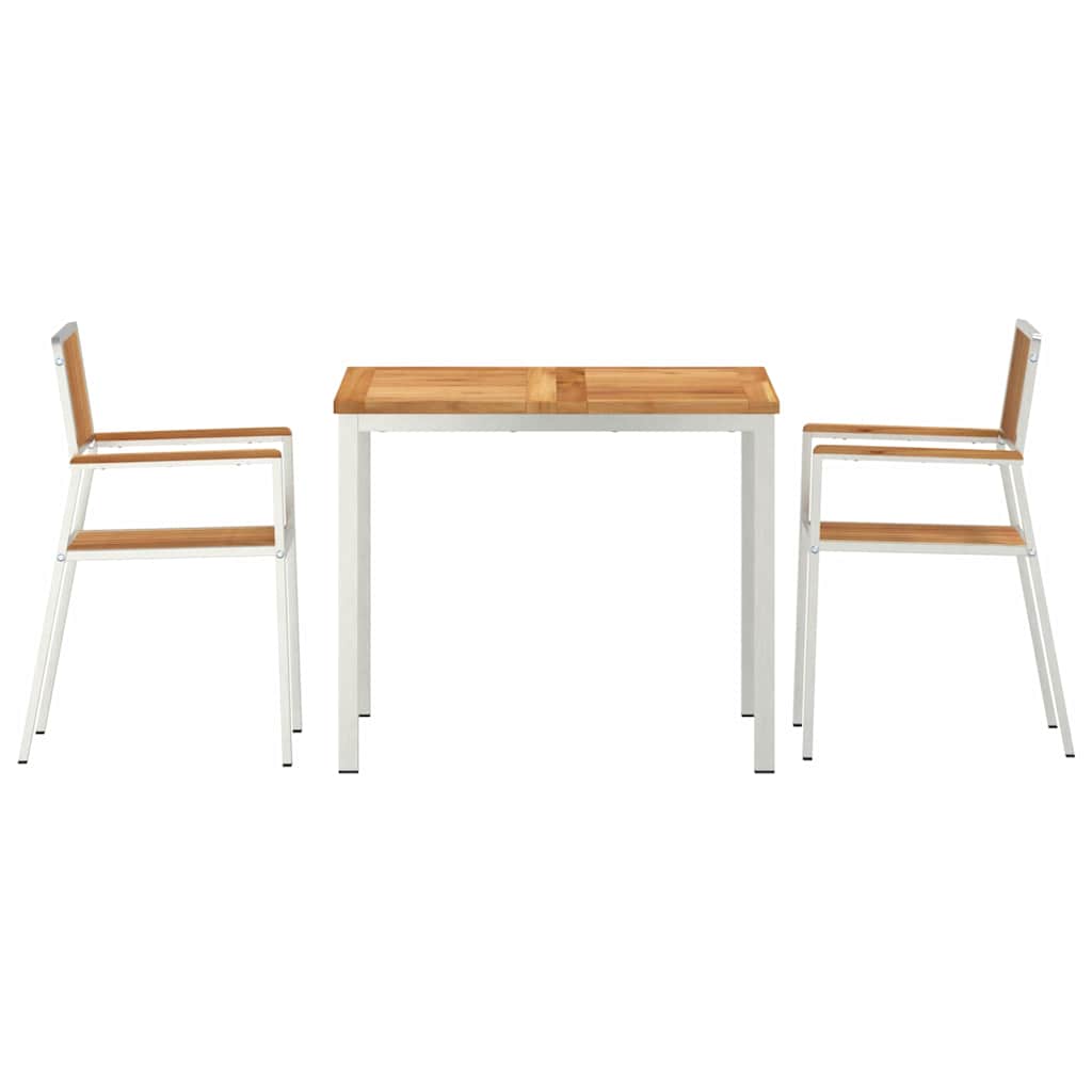 Buiten eettafelset 3 pcs Bruin Massief Teakhout is nu te koop bij PeponiXL, paradijselijk wonen!