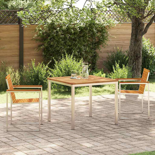 Tuin eettafelset 3 pcs Bruin Massief Acaciahout is nu te koop bij PeponiXL, paradijselijk wonen!