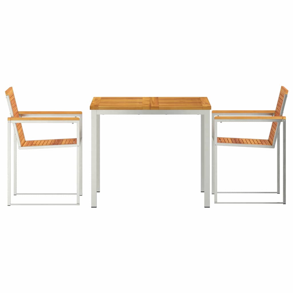 Tuin eettafelset 3 pcs Bruin Massief Acaciahout is nu te koop bij PeponiXL, paradijselijk wonen!