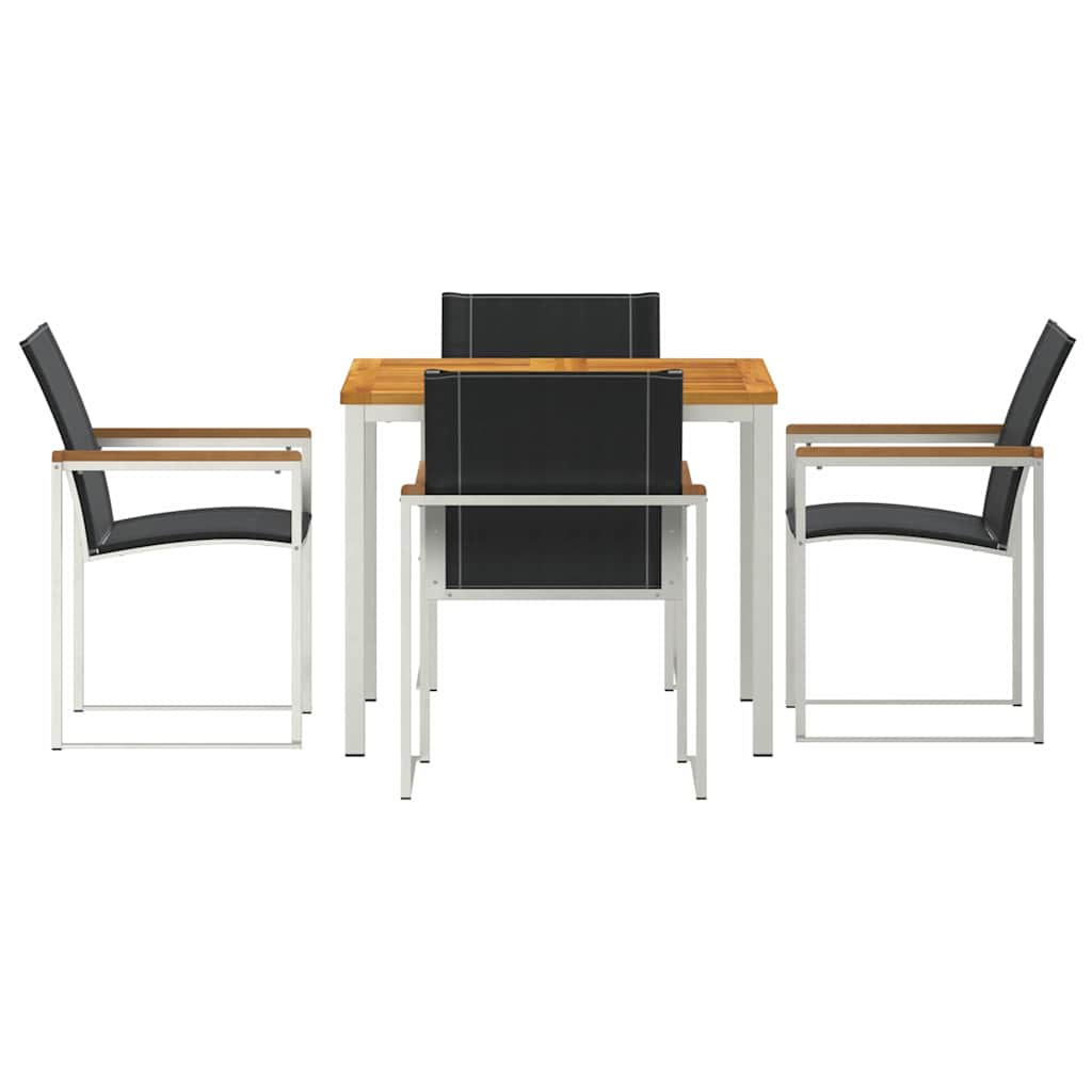 Tuin eettafelset 5 pcs Bruin Massief Acaciahout is nu te koop bij PeponiXL, paradijselijk wonen!