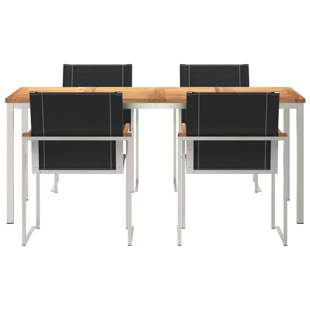 Tuin eettafelset 5 pcs Bruin Massief Acaciahout is nu te koop bij PeponiXL, paradijselijk wonen!