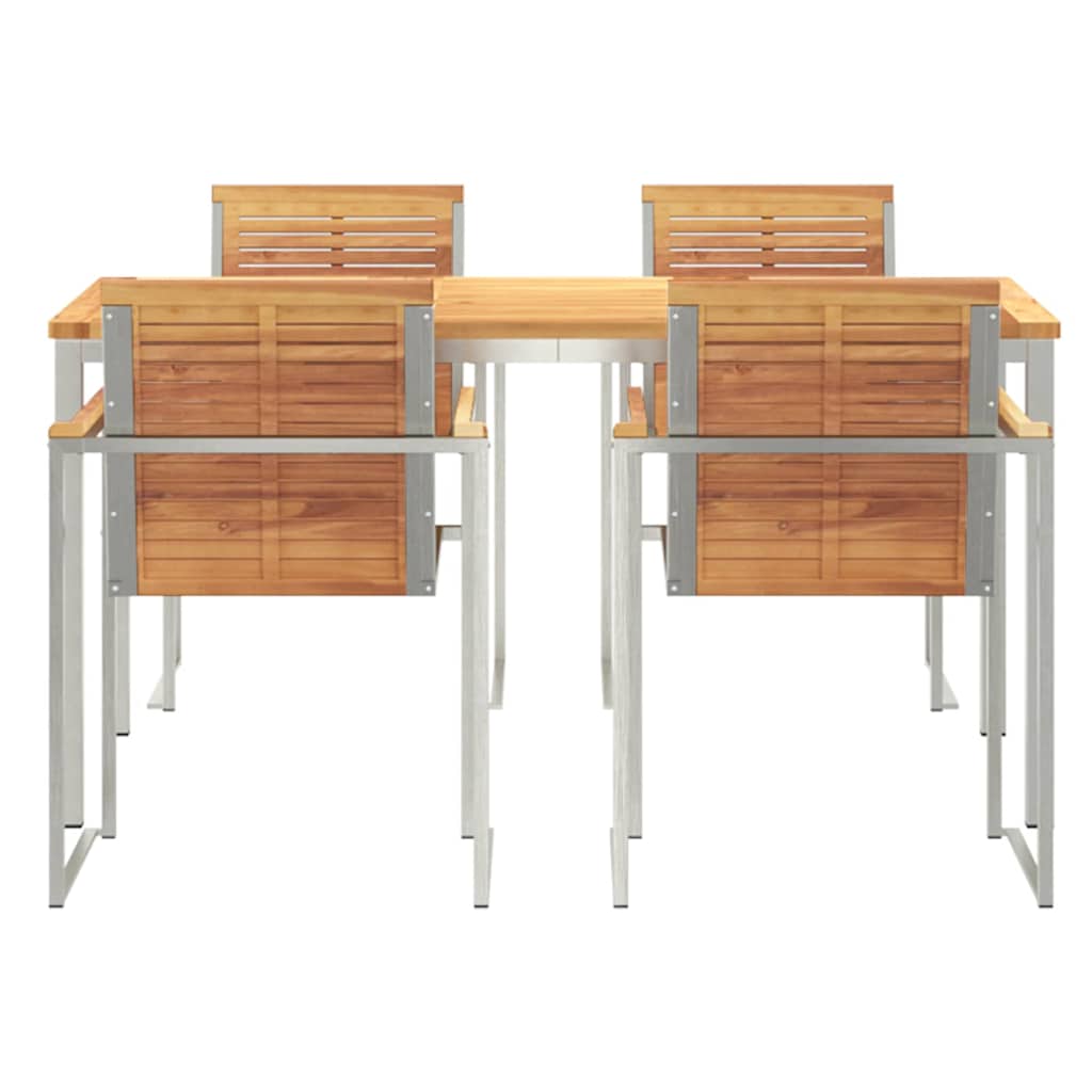 Tuin eettafelset 5 pcs Bruin Massief Teakhout is nu te koop bij PeponiXL, paradijselijk wonen!