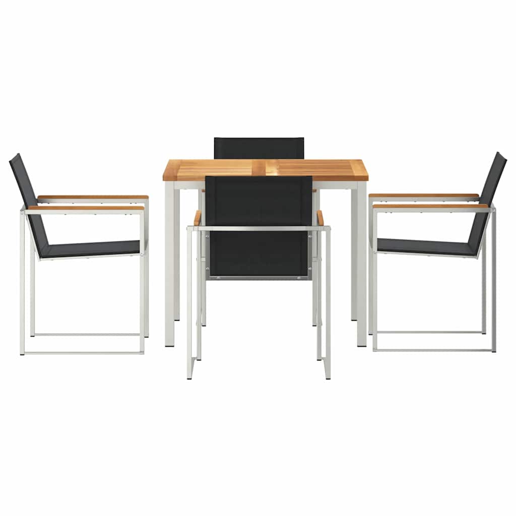 Tuin eettafelset 5 pcs Bruin Massief Teakhout is nu te koop bij PeponiXL, paradijselijk wonen!