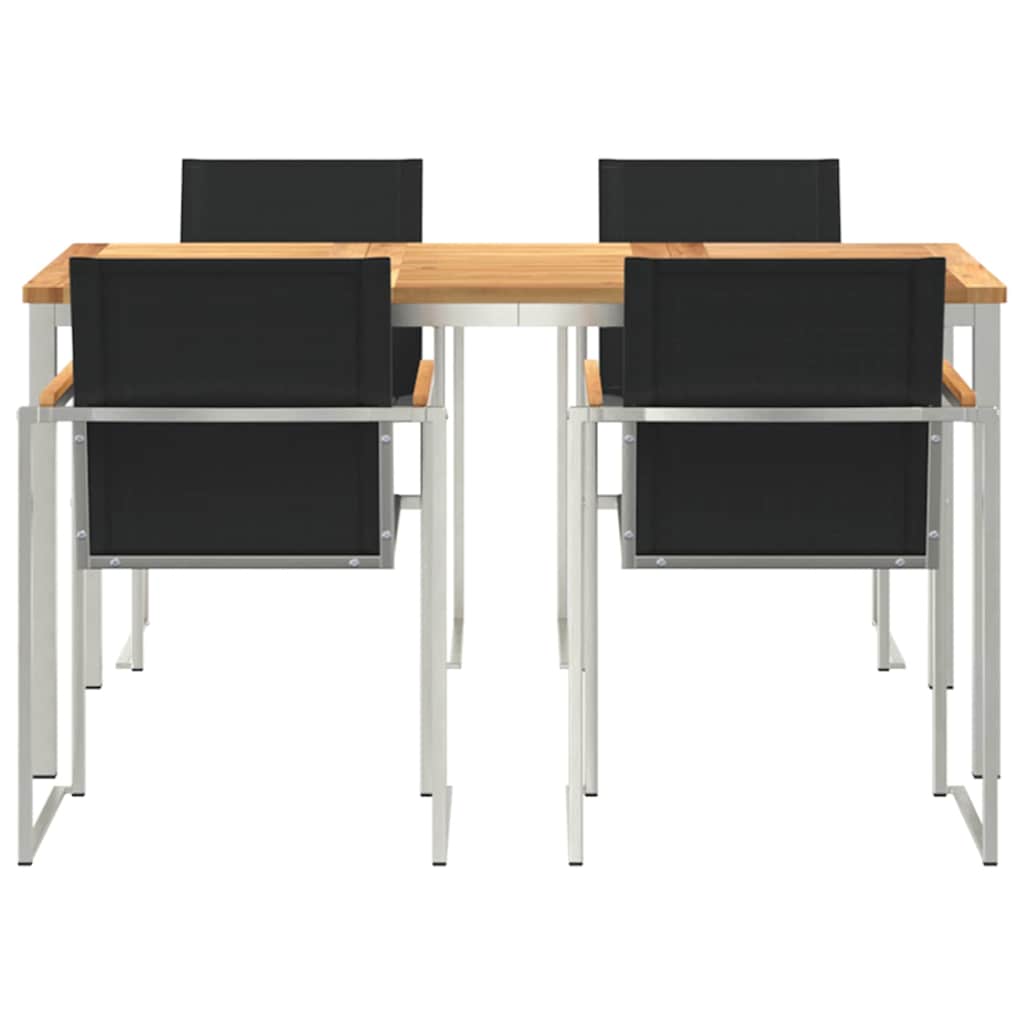 Tuin eettafelset 5 pcs Bruin Massief Teakhout is nu te koop bij PeponiXL, paradijselijk wonen!