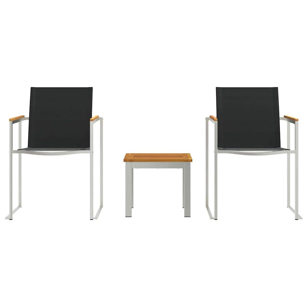 Tuin eettafelset 3 pcs Bruin en zwart Massief Acaciahout is nu te koop bij PeponiXL, paradijselijk wonen!