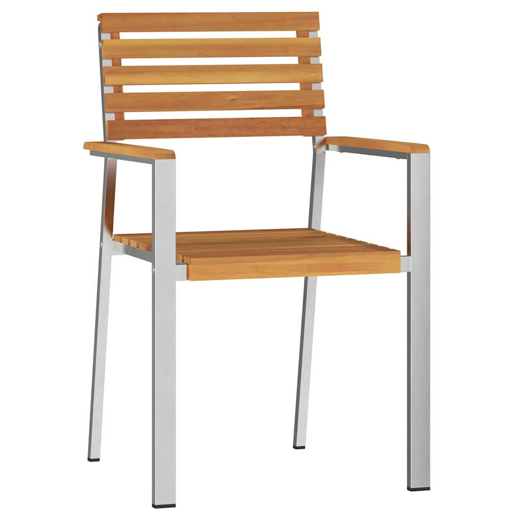 Tuinstoel 8 pcs Olie naturel Massief Acaciahout is nu te koop bij PeponiXL, paradijselijk wonen!