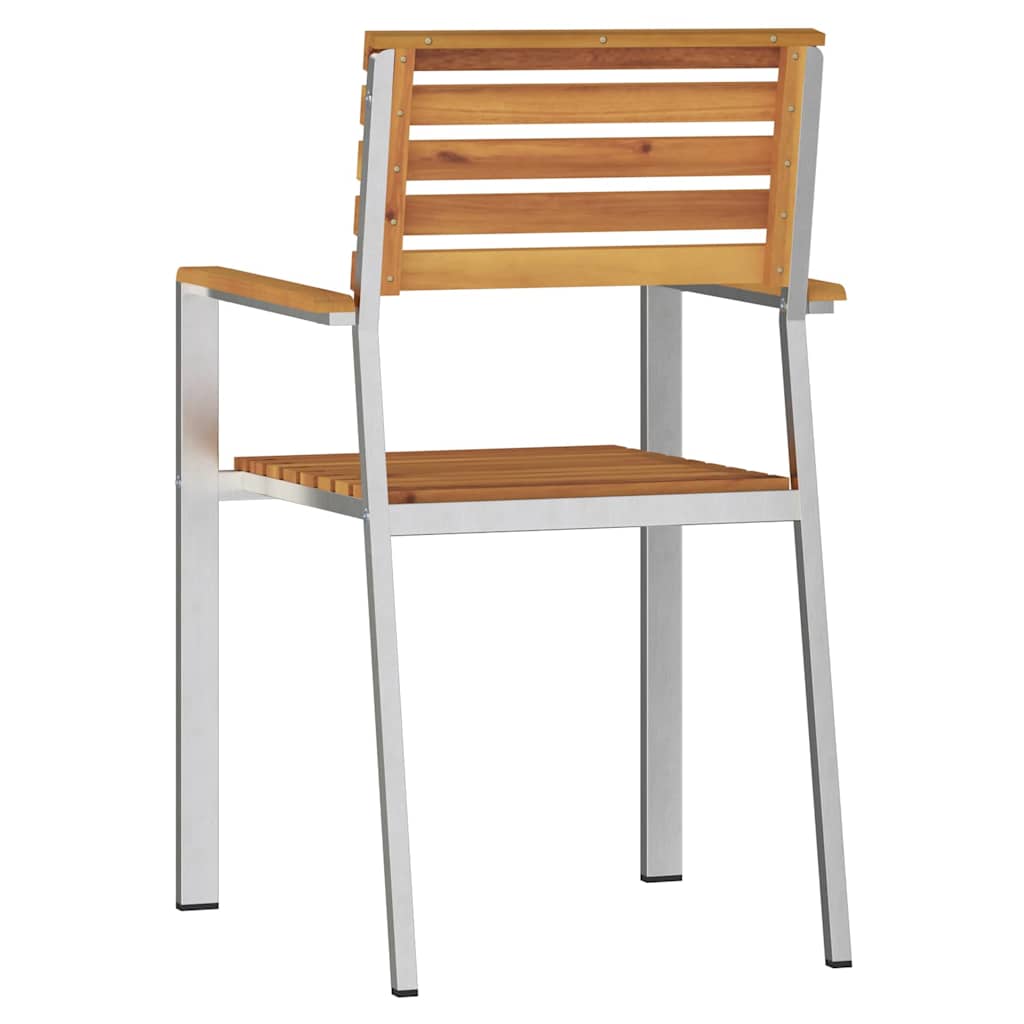 Tuinstoel 8 pcs Olie naturel Massief Acaciahout is nu te koop bij PeponiXL, paradijselijk wonen!