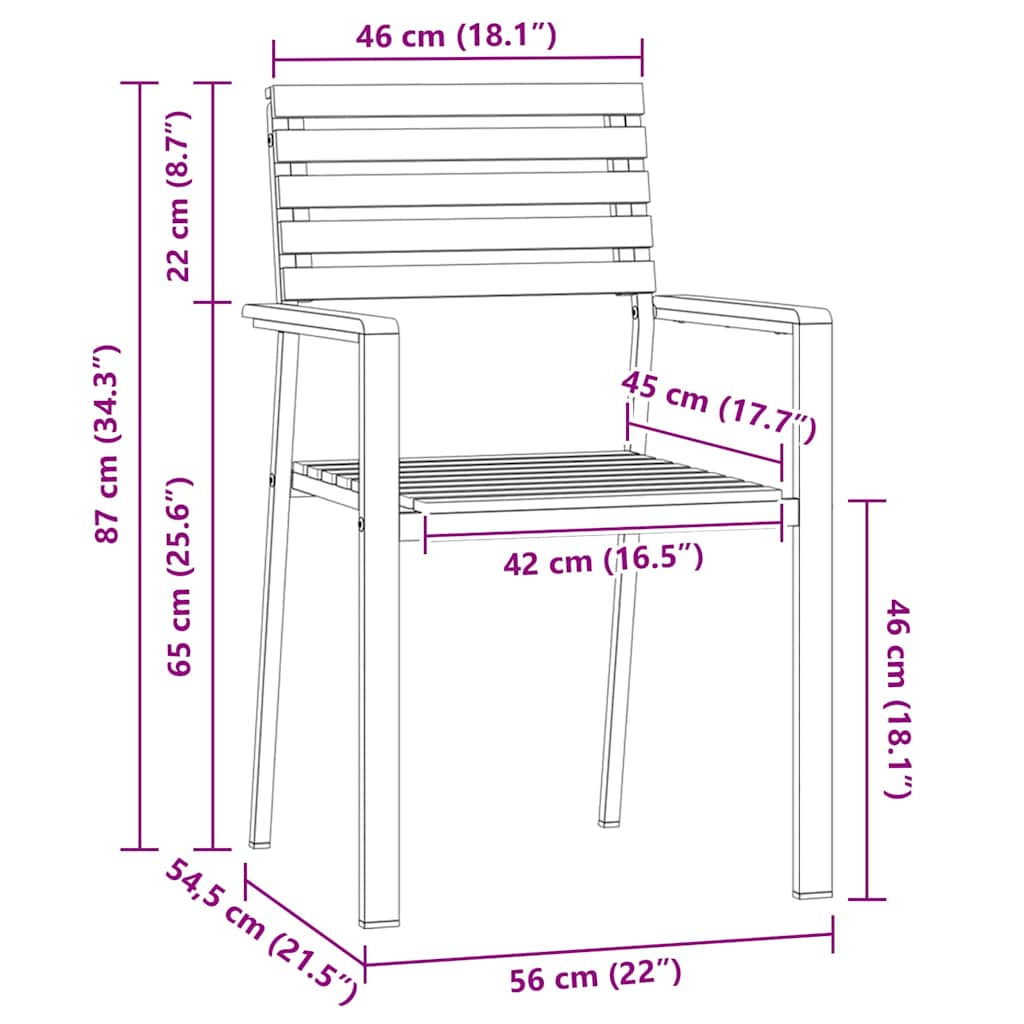 Tuinstoel 8 pcs Olie naturel Massief Acaciahout is nu te koop bij PeponiXL, paradijselijk wonen!