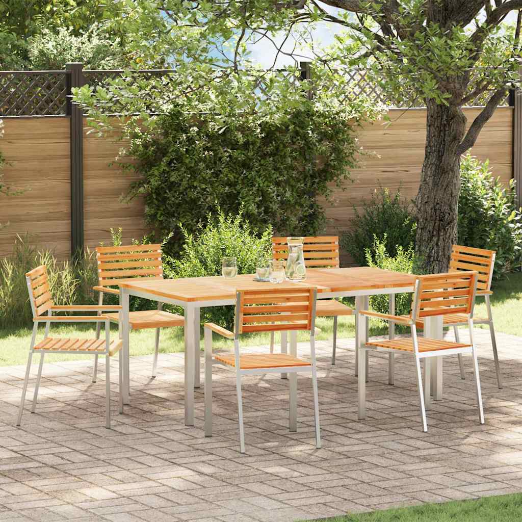 Tuinstoel 6 pcs Olie naturel 56 x 54,5 x 87 cm Massief Teakhout is nu te koop bij PeponiXL, paradijselijk wonen!