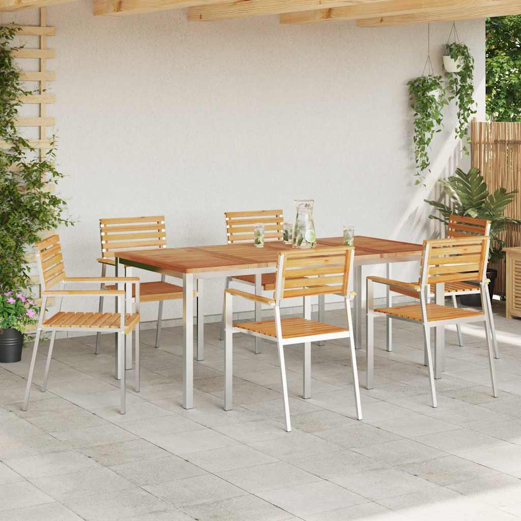 Tuinstoel 6 pcs Olie naturel 56 x 54,5 x 87 cm Massief Teakhout is nu te koop bij PeponiXL, paradijselijk wonen!
