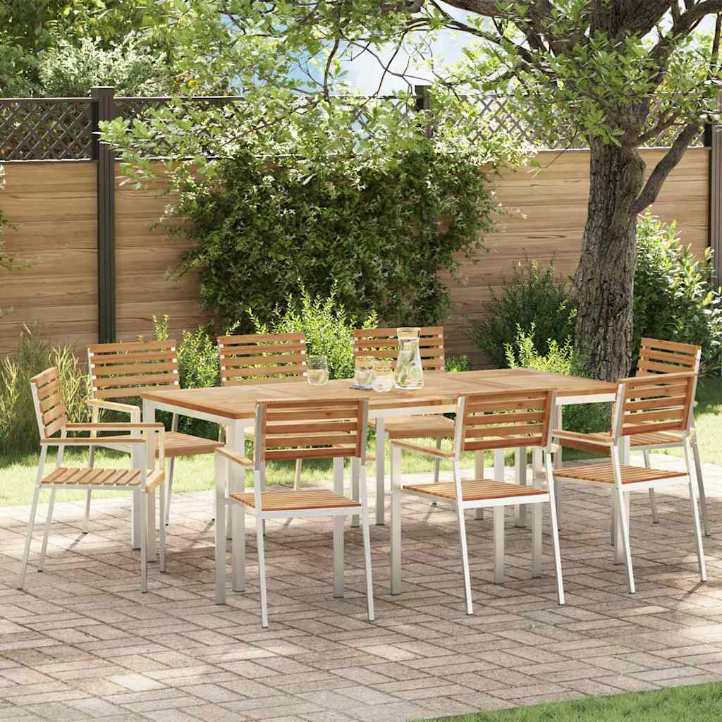 Tuinstoel 8 pcs Olie naturel 56 x 54,5 x 87 cm Massief Teakhout is nu te koop bij PeponiXL, paradijselijk wonen!