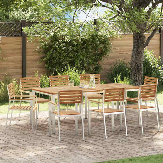 Tuinstoel 8 pcs Olie naturel 56 x 54,5 x 87 cm Massief Teakhout is nu te koop bij PeponiXL, paradijselijk wonen!