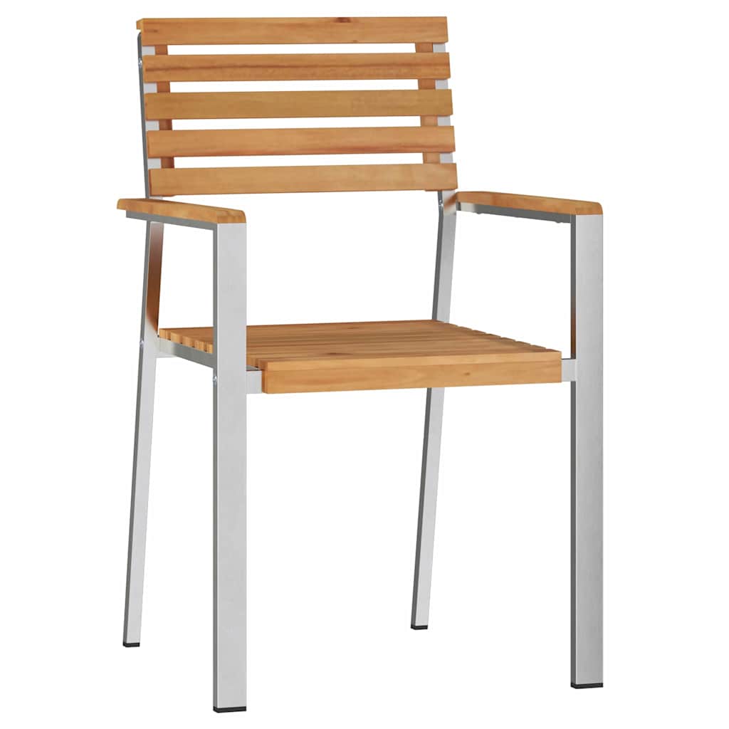 Tuinstoel 8 pcs Olie naturel 56 x 54,5 x 87 cm Massief Teakhout is nu te koop bij PeponiXL, paradijselijk wonen!