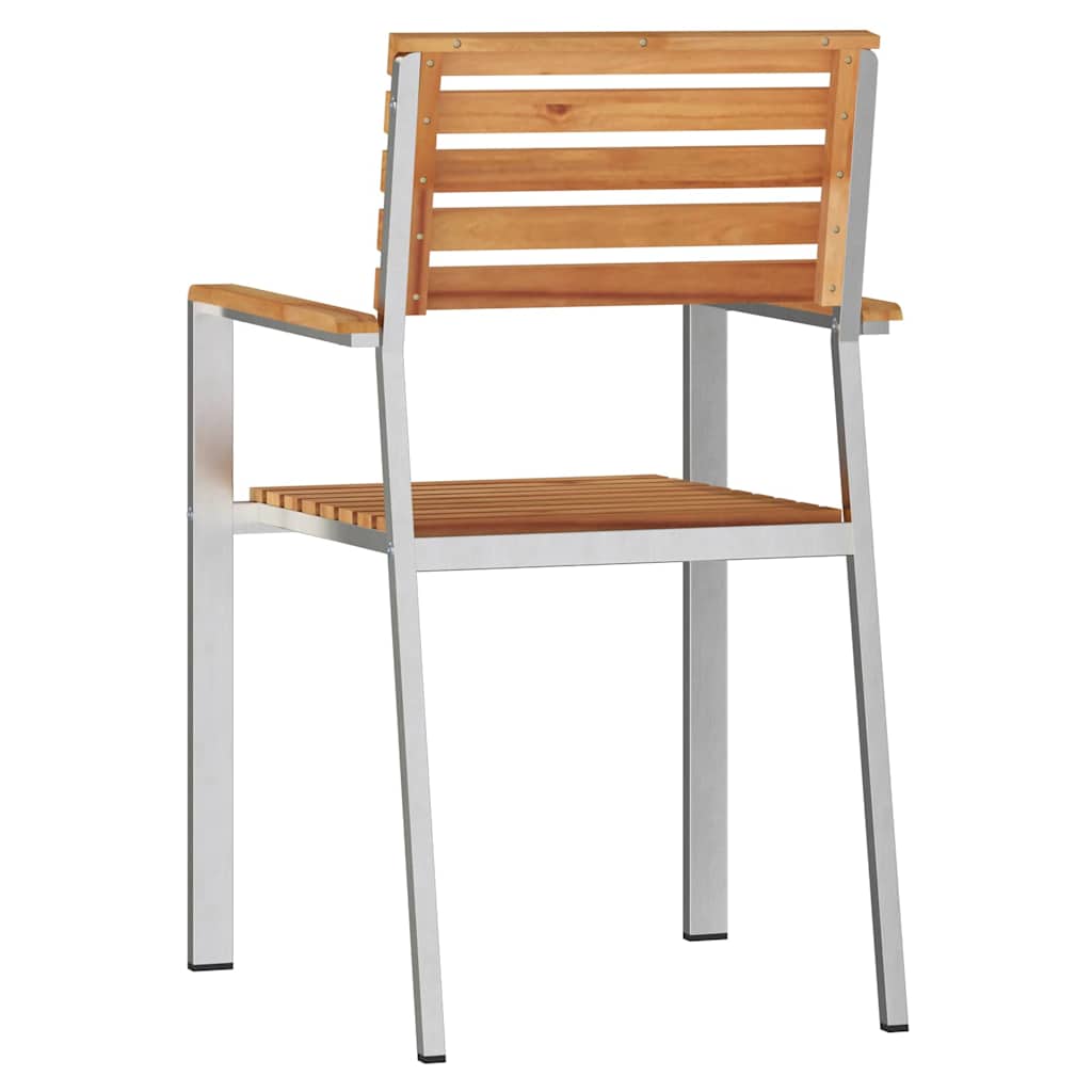 Tuinstoel 8 pcs Olie naturel 56 x 54,5 x 87 cm Massief Teakhout is nu te koop bij PeponiXL, paradijselijk wonen!