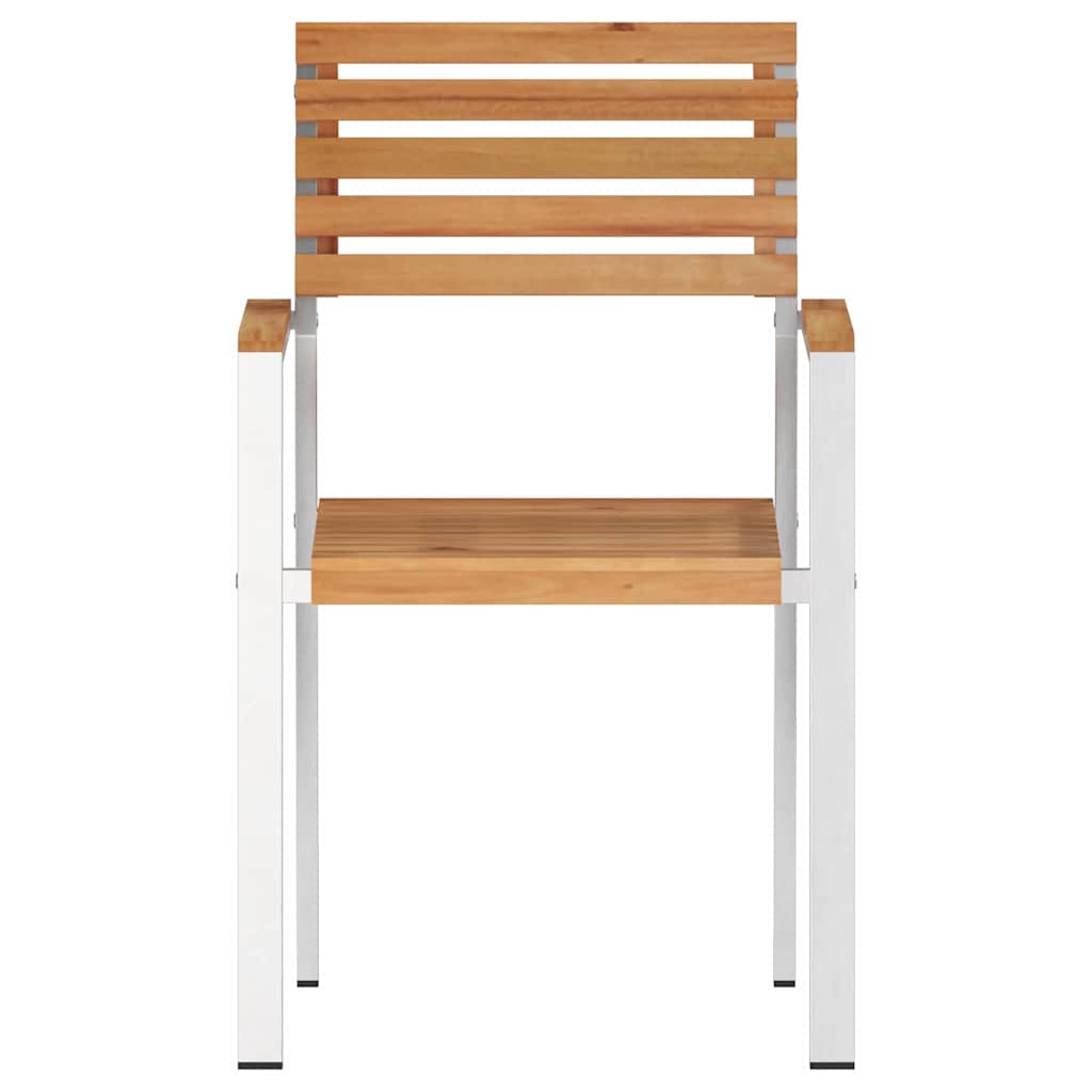 Tuinstoel 8 pcs Olie naturel 56 x 54,5 x 87 cm Massief Teakhout is nu te koop bij PeponiXL, paradijselijk wonen!