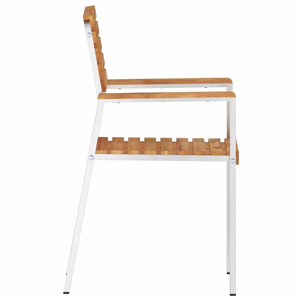 Tuinstoel 8 pcs Olie naturel 56 x 54,5 x 87 cm Massief Teakhout is nu te koop bij PeponiXL, paradijselijk wonen!