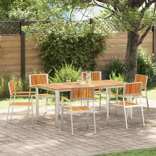 Tuinstoel 6 pcs Bruin 56 x 54,5 x 87 cm Massief Acaciahout is nu te koop bij PeponiXL, paradijselijk wonen!