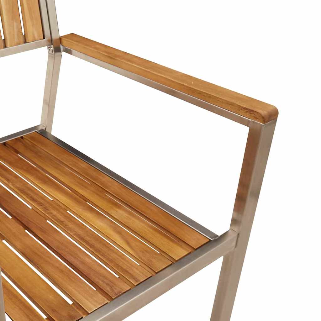 Tuinstoel 8 pcs Bruin 56 x 54,5 x 87 cm Massief Acaciahout is nu te koop bij PeponiXL, paradijselijk wonen!