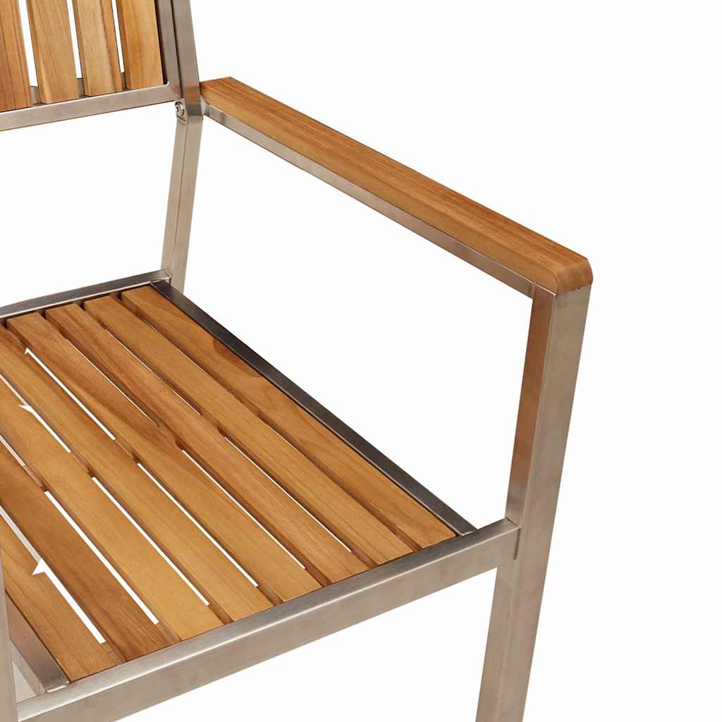 Tuinstoel 8 pcs Bruin 56 x 54,5 x 87 cm Massief Teakhout is nu te koop bij PeponiXL, paradijselijk wonen!