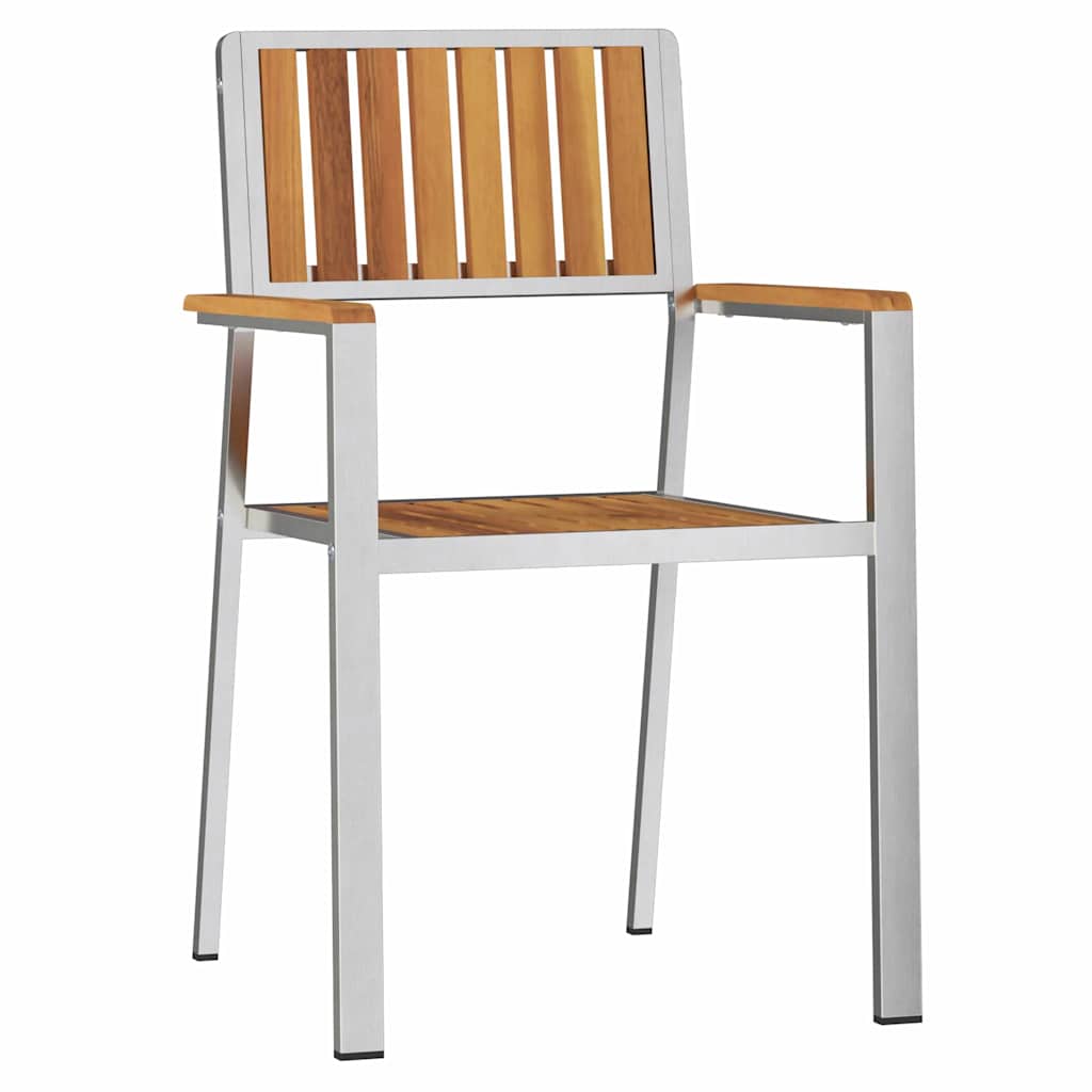 Tuinstoel 8 pcs Bruin 56 x 54,5 x 87 cm Massief Teakhout is nu te koop bij PeponiXL, paradijselijk wonen!