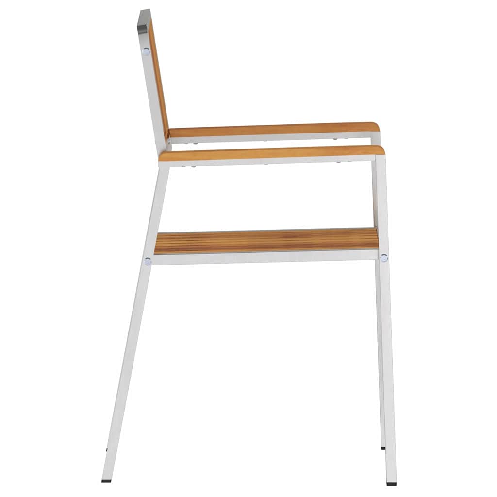 Tuinstoel 8 pcs Bruin 56 x 54,5 x 87 cm Massief Teakhout is nu te koop bij PeponiXL, paradijselijk wonen!