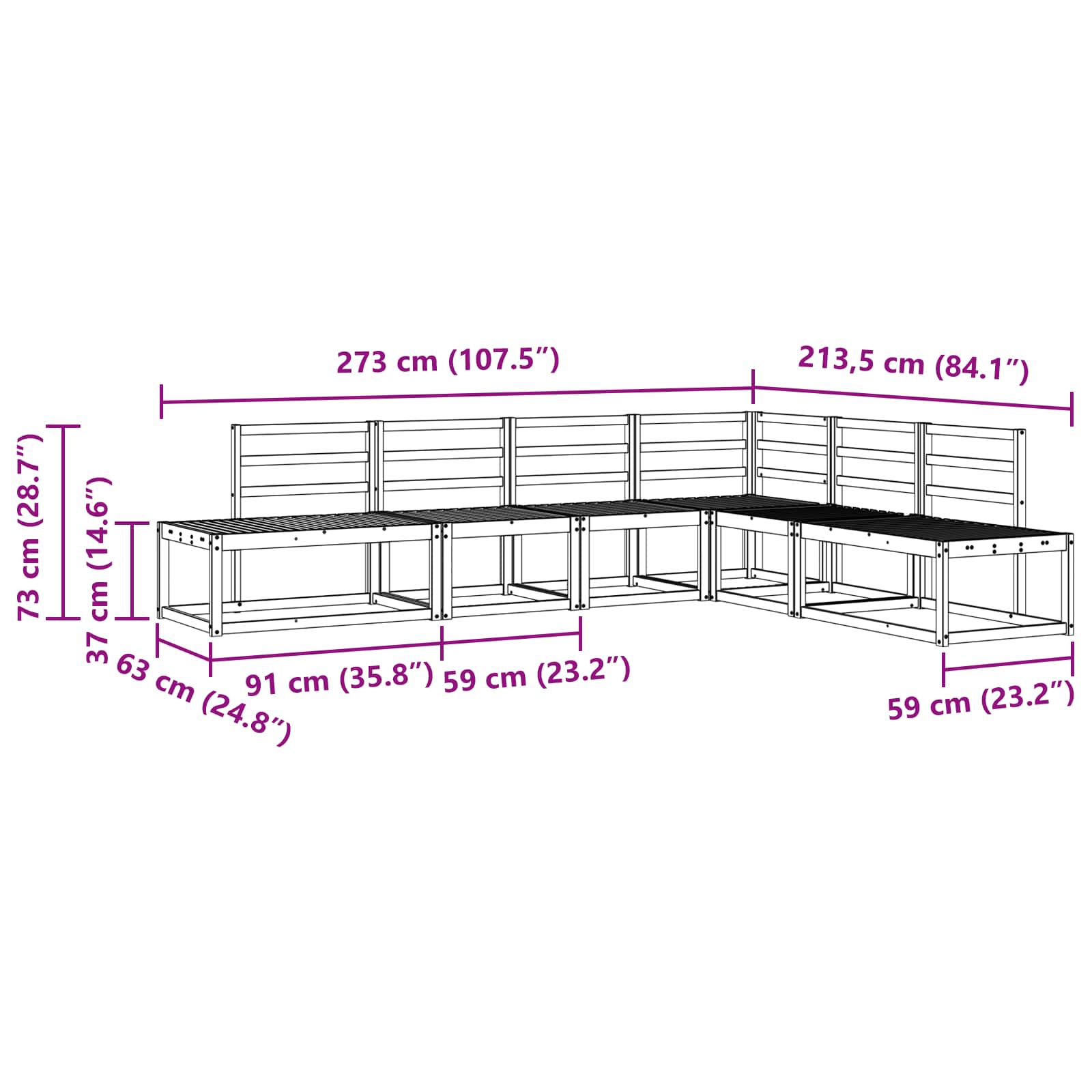 Buiten bankenset 6 Stuk Naturel Massief Acaciahout is nu te koop bij PeponiXL, paradijselijk wonen!