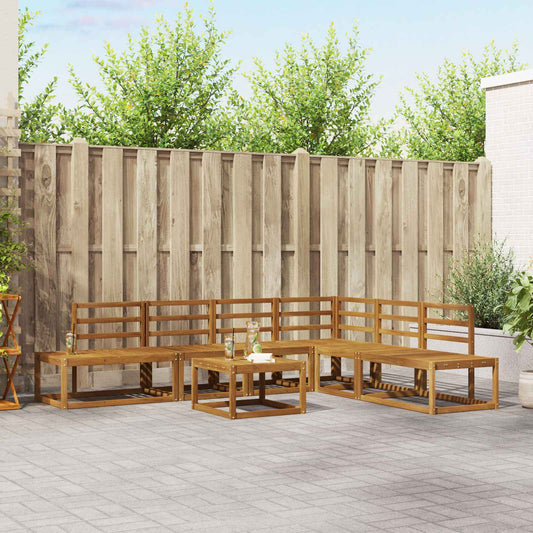 Bankstel 7 Stuk Naturel Massief Acaciahout is nu te koop bij PeponiXL, paradijselijk wonen!