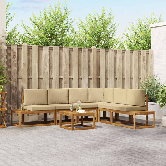 Buiten bankenset met kussen 7 Stuk Natuurlijk en Beige is nu te koop bij PeponiXL, paradijselijk wonen!