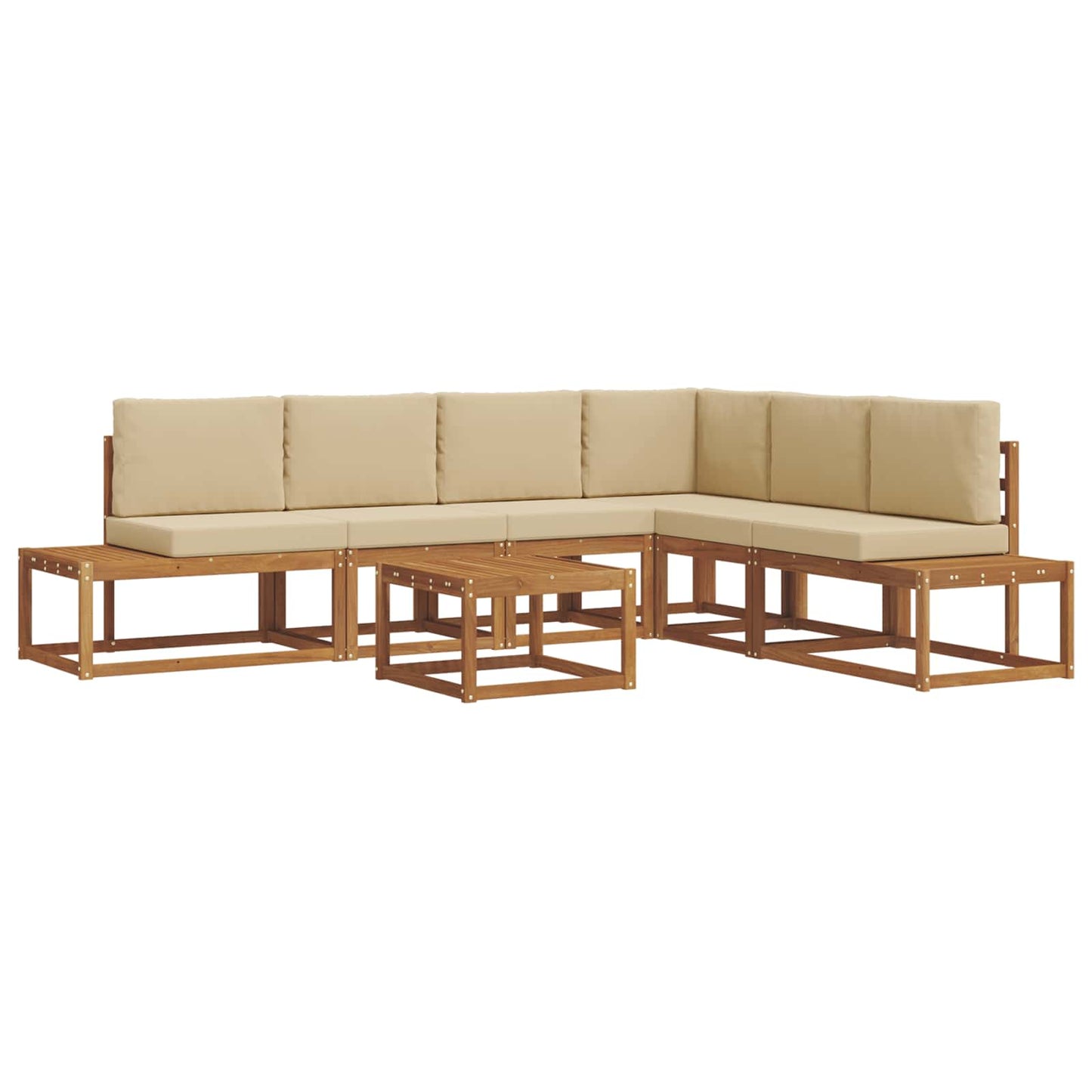 Buiten bankenset met kussen 7 Stuk Natuurlijk en Beige is nu te koop bij PeponiXL, paradijselijk wonen!