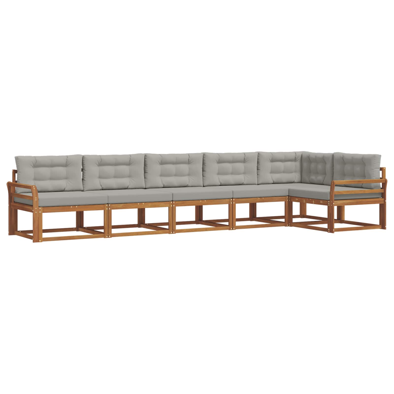 Buiten bankenset met kussen 6 pcs Naturel en lichtgrijs is nu te koop bij PeponiXL, paradijselijk wonen!