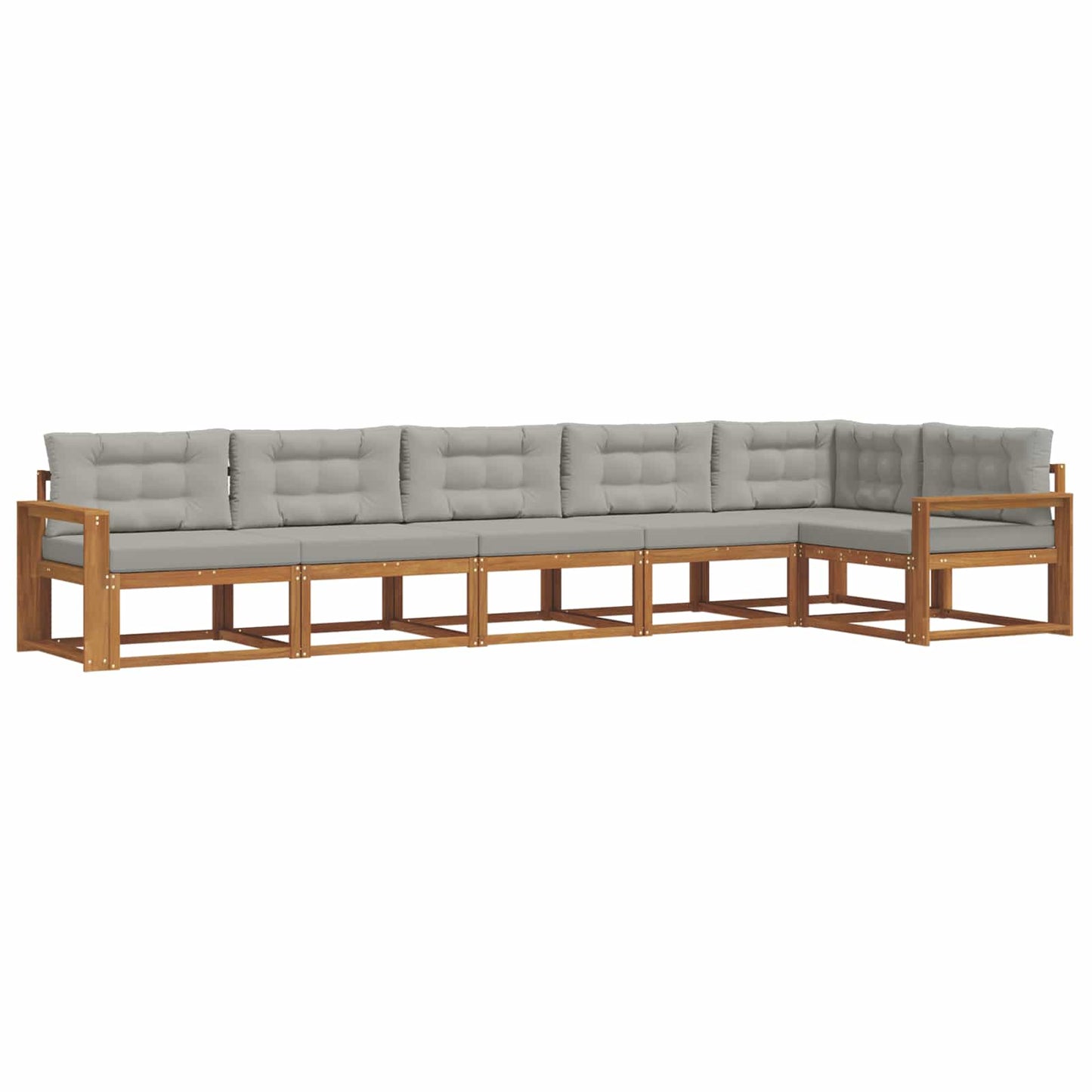 Buiten bankenset met kussen 6 pcs Naturel en lichtgrijs is nu te koop bij PeponiXL, paradijselijk wonen!
