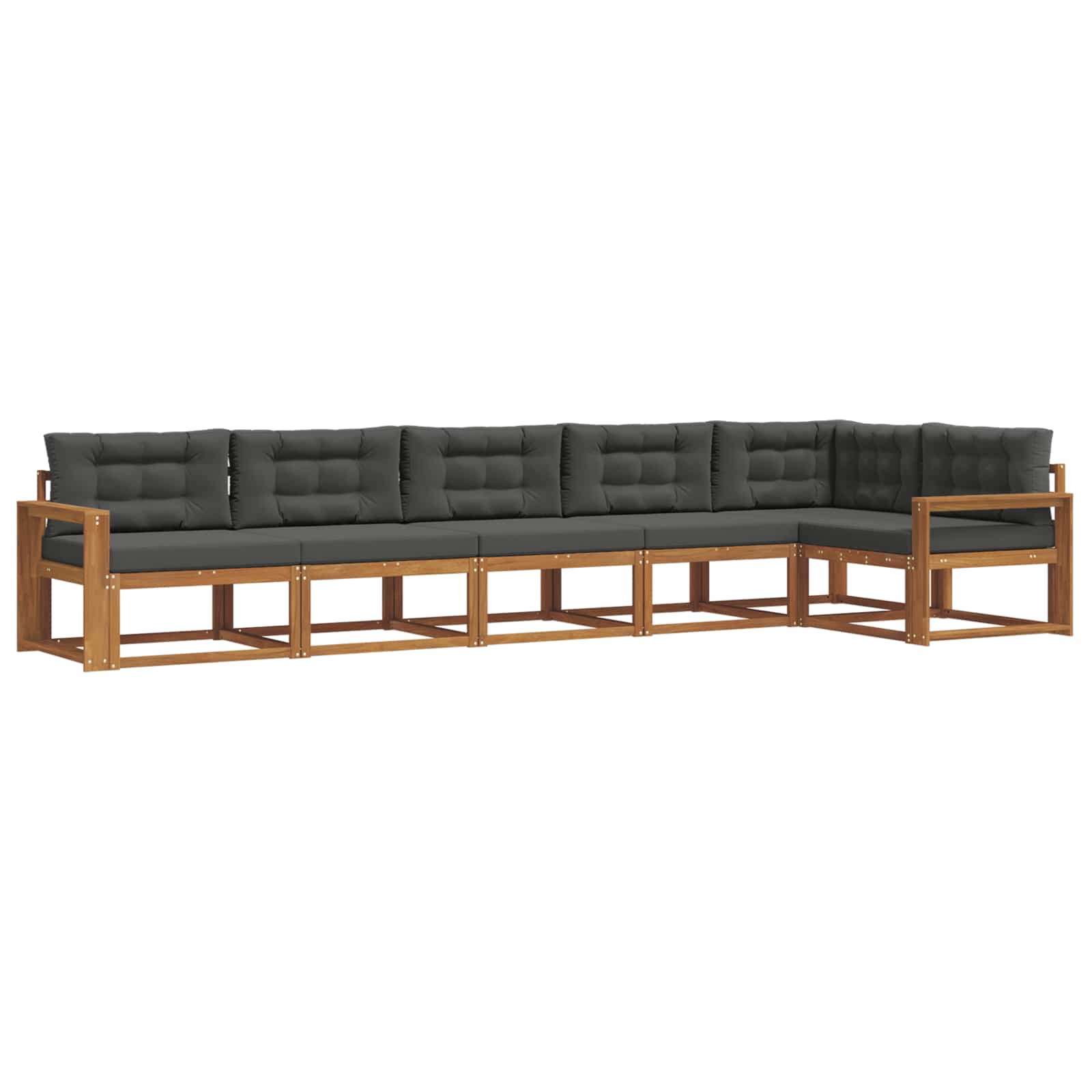 Buiten bankenset met kussen 6 pcs Natuurlijk en Antraciet is nu te koop bij PeponiXL, paradijselijk wonen!
