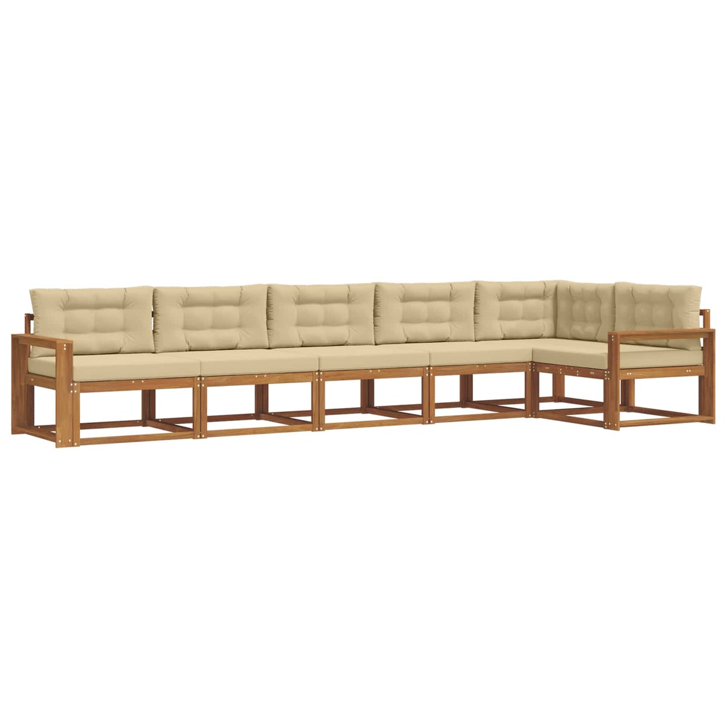 Buiten bankenset met kussen 6 pcs Natuurlijk en Beige is nu te koop bij PeponiXL, paradijselijk wonen!