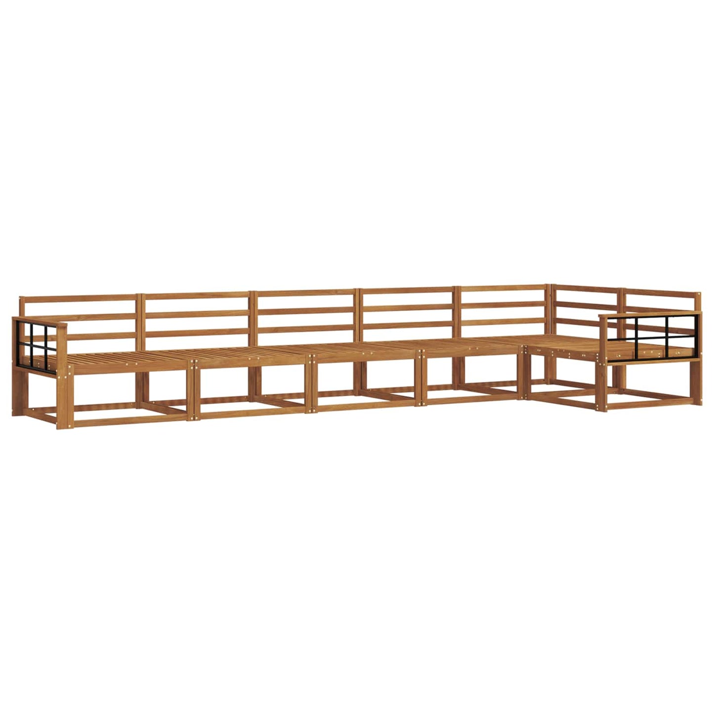 Buiten bankenset 6 pcs Naturel Massief Acaciahout is nu te koop bij PeponiXL, paradijselijk wonen!