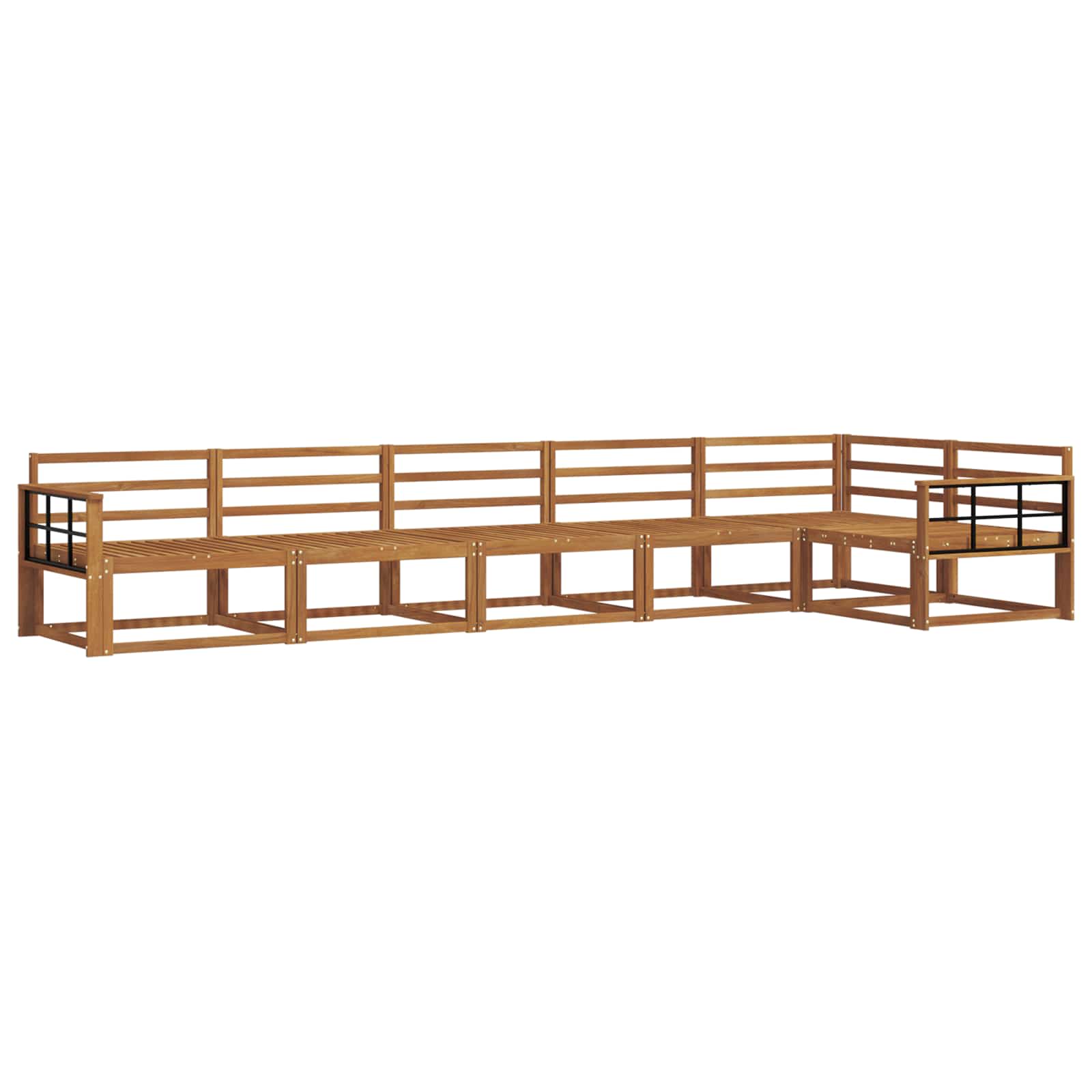 Buiten bankenset 6 pcs Naturel Massief Acaciahout is nu te koop bij PeponiXL, paradijselijk wonen!