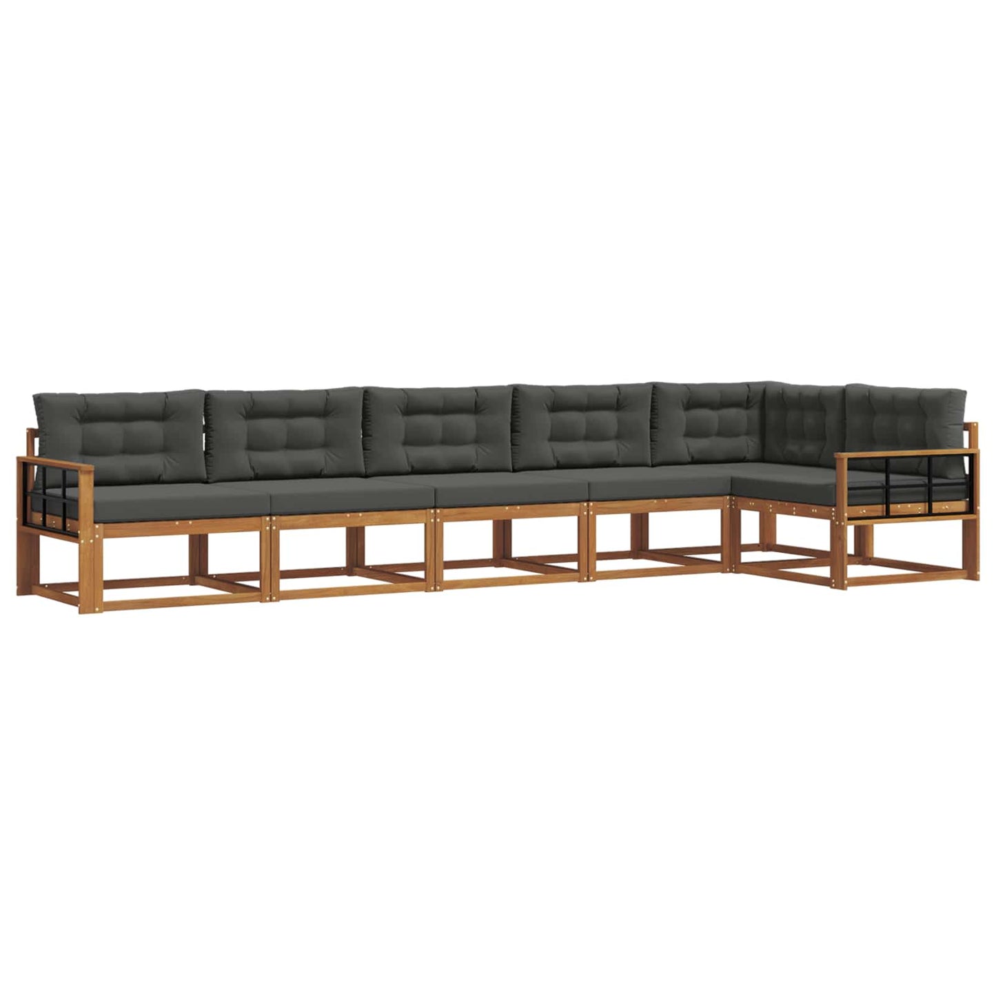 Buiten bankenset met kussen 6 pcs Natuurlijk en Antraciet is nu te koop bij PeponiXL, paradijselijk wonen!