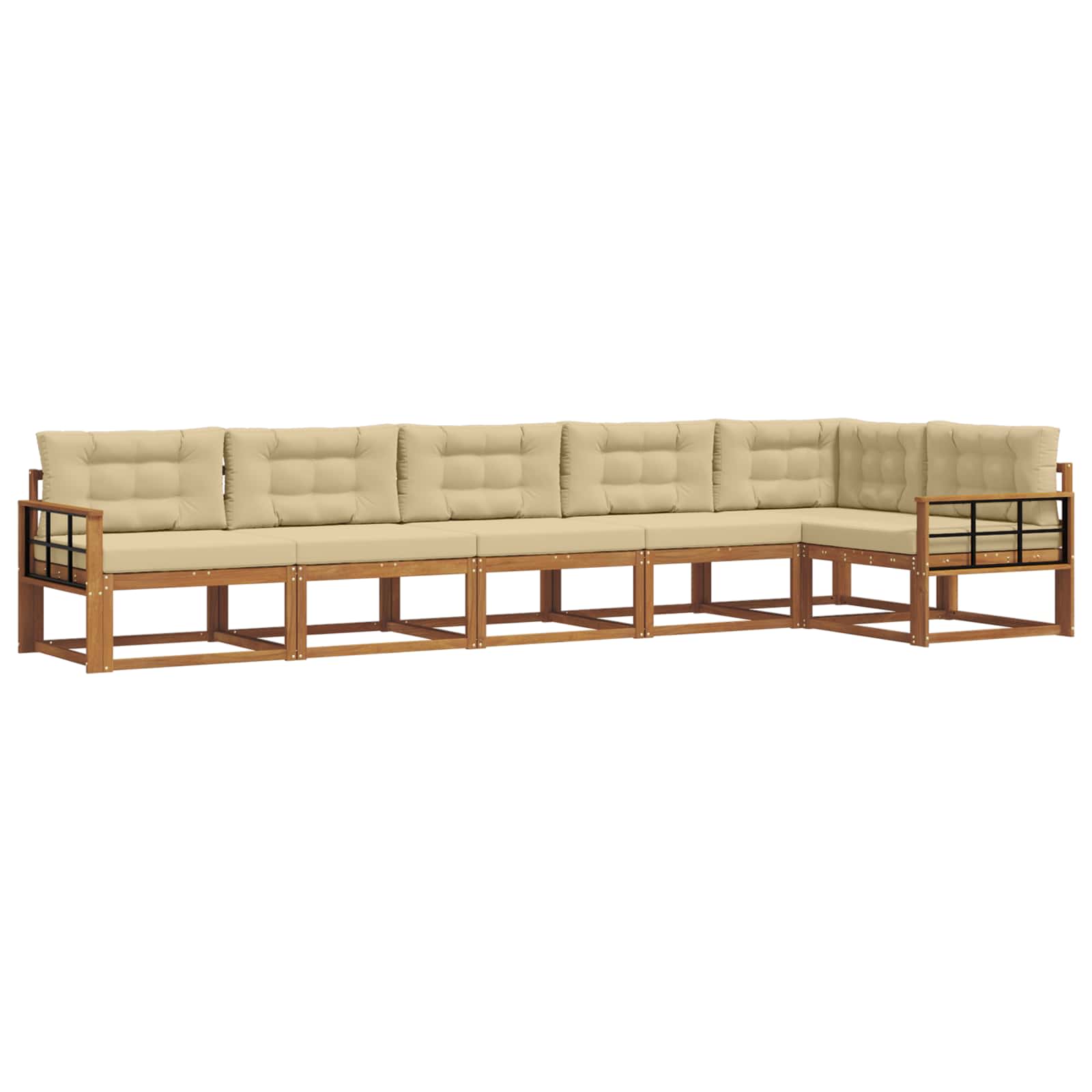 Buiten bankenset met kussen 6 pcs Natuurlijk en Beige is nu te koop bij PeponiXL, paradijselijk wonen!