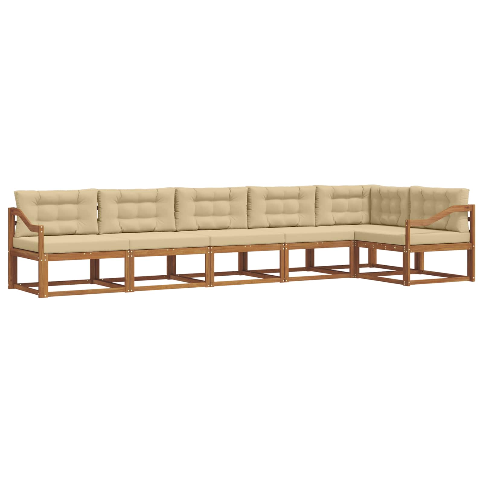 Buiten bankenset met kussen 6 pcs Natuurlijk en Beige is nu te koop bij PeponiXL, paradijselijk wonen!