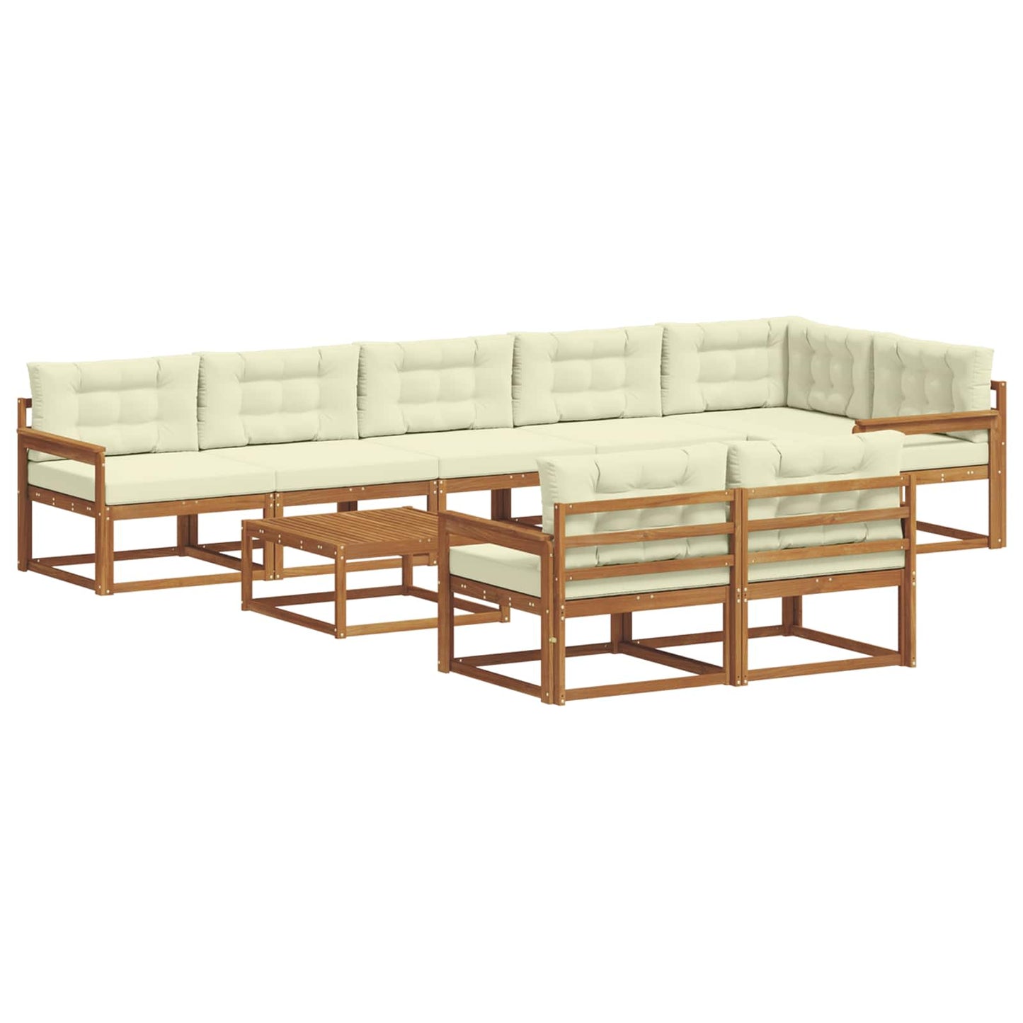 Buiten bankenset met kussen 9 pcs Natuurlijk en Crème is nu te koop bij PeponiXL, paradijselijk wonen!