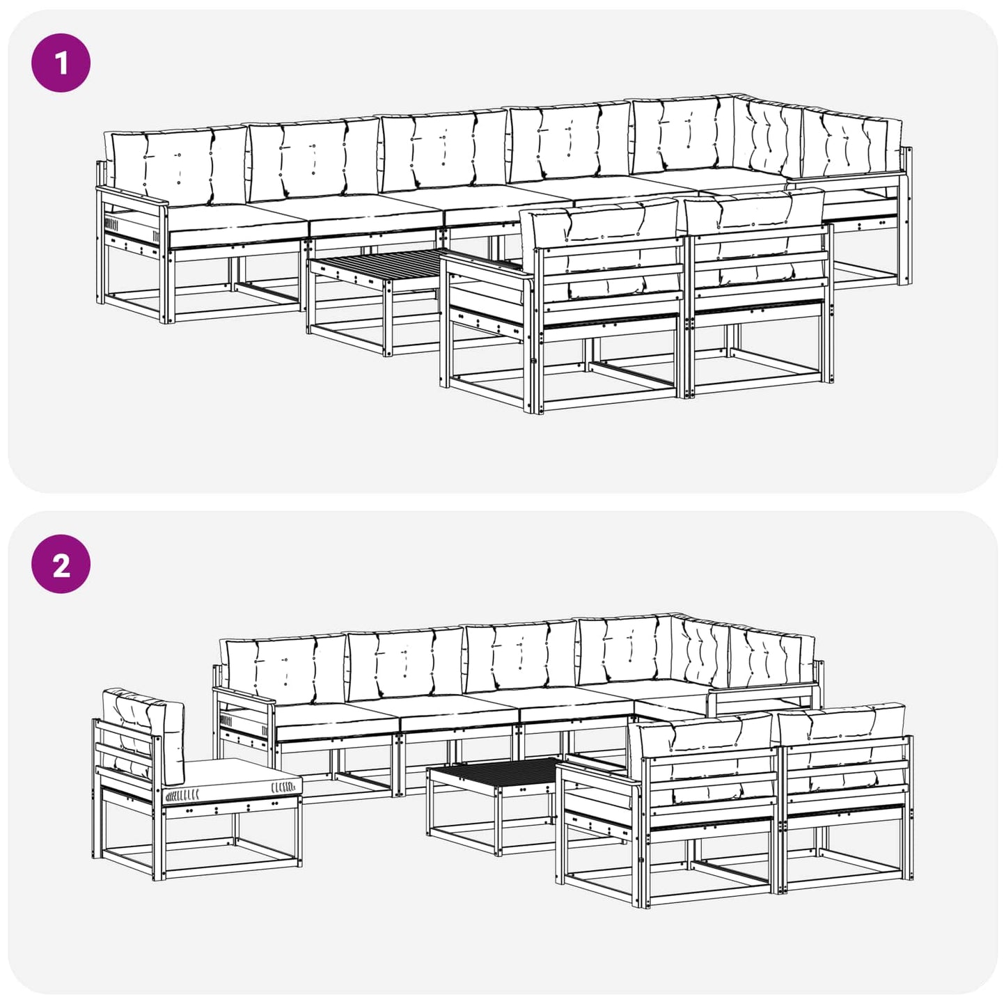 Buiten bankenset met kussen 9 pcs Natuurlijk en Antraciet is nu te koop bij PeponiXL, paradijselijk wonen!
