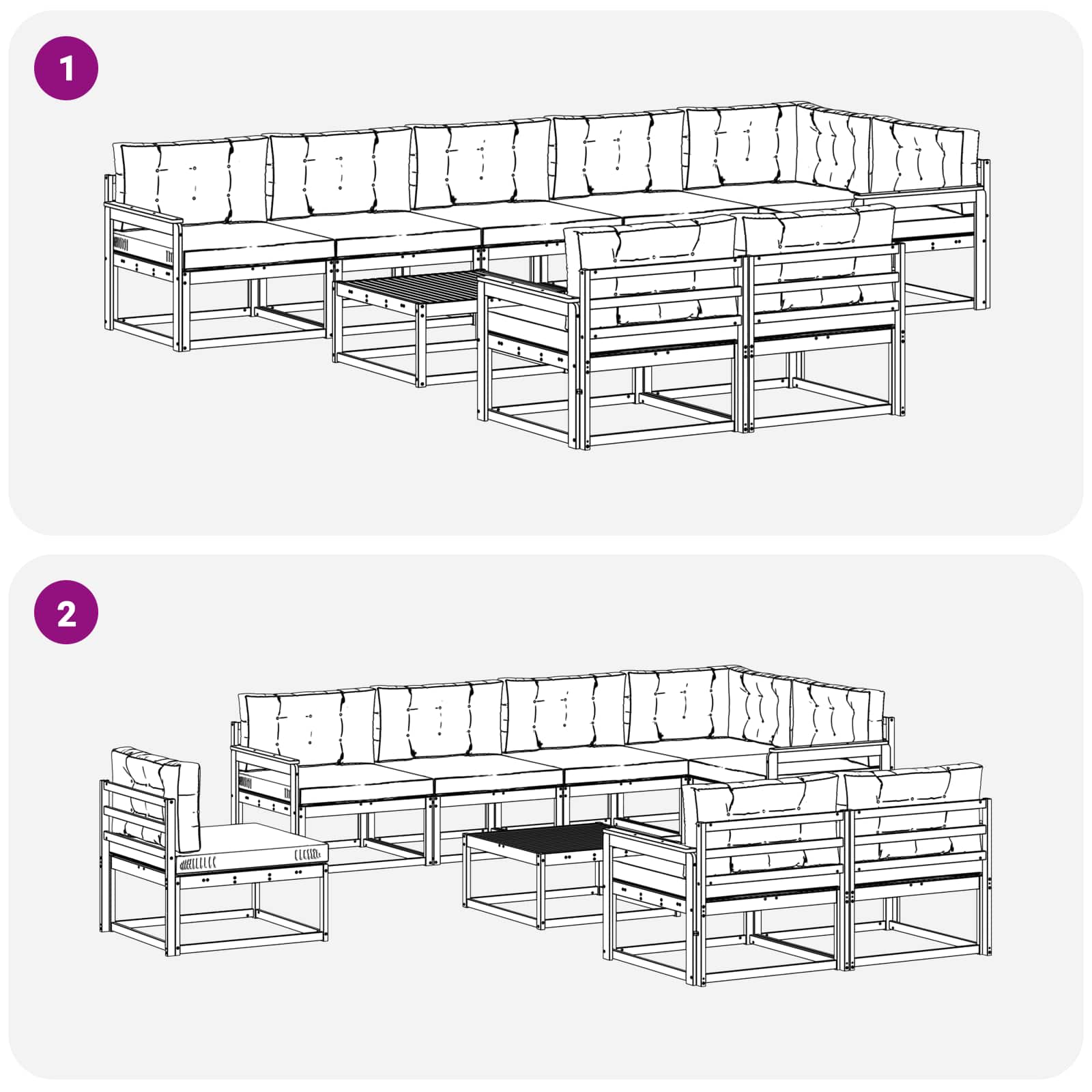 Buiten bankenset met kussen 9 pcs Natuurlijk en Antraciet is nu te koop bij PeponiXL, paradijselijk wonen!