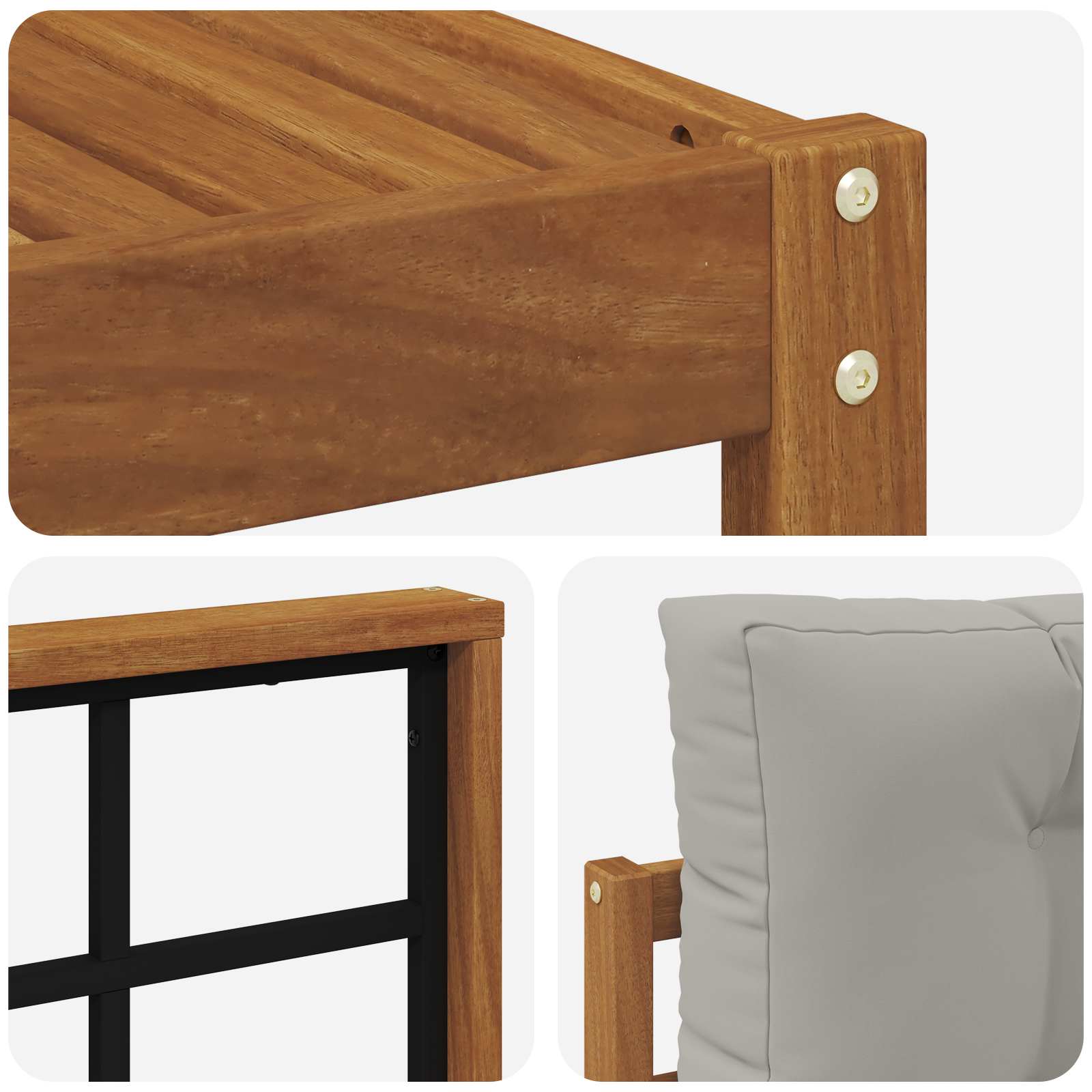 Buiten bankenset met kussen 9 pcs Naturel en lichtgrijs is nu te koop bij PeponiXL, paradijselijk wonen!