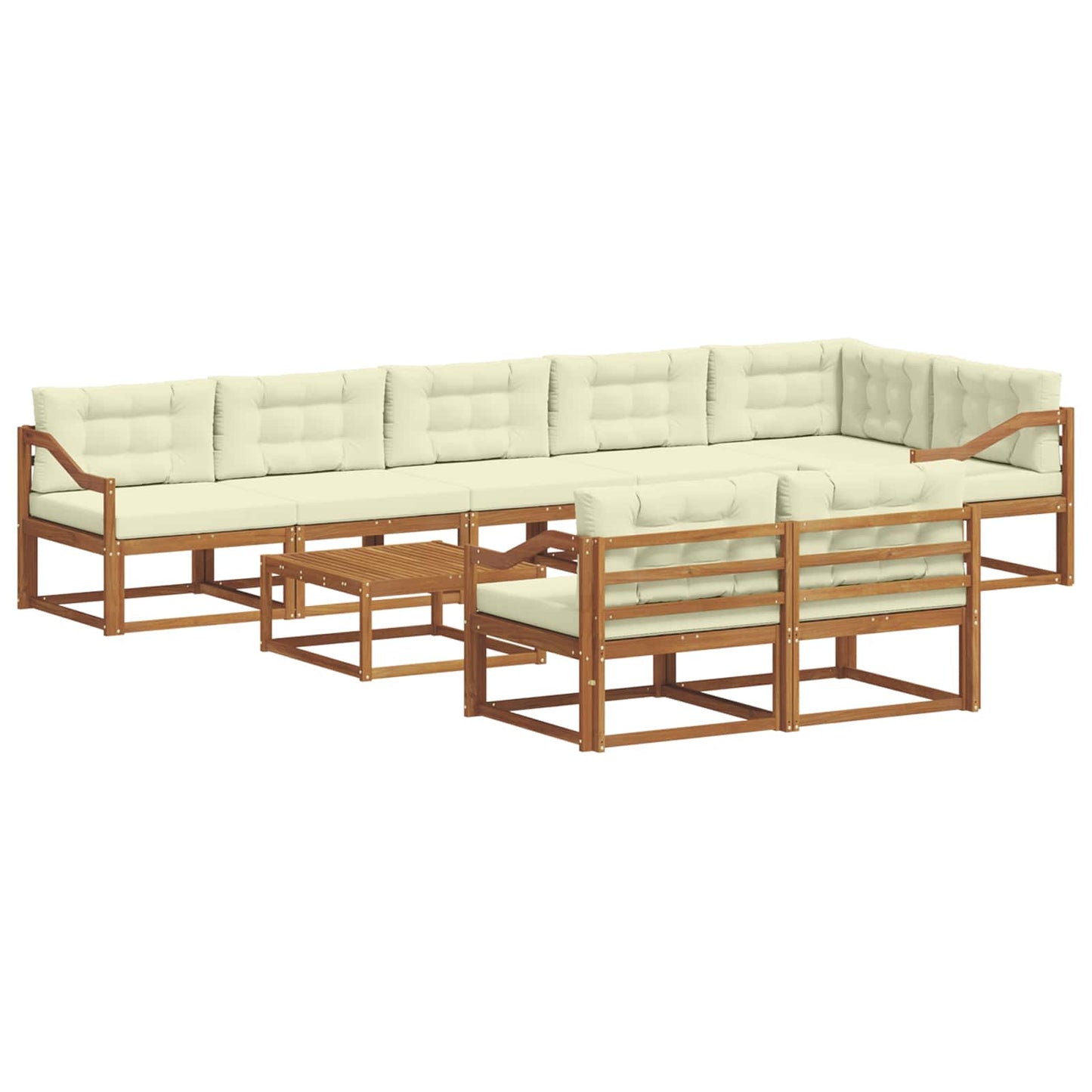 Buiten bankenset met kussen 9 pcs Natuurlijk en Crème is nu te koop bij PeponiXL, paradijselijk wonen!