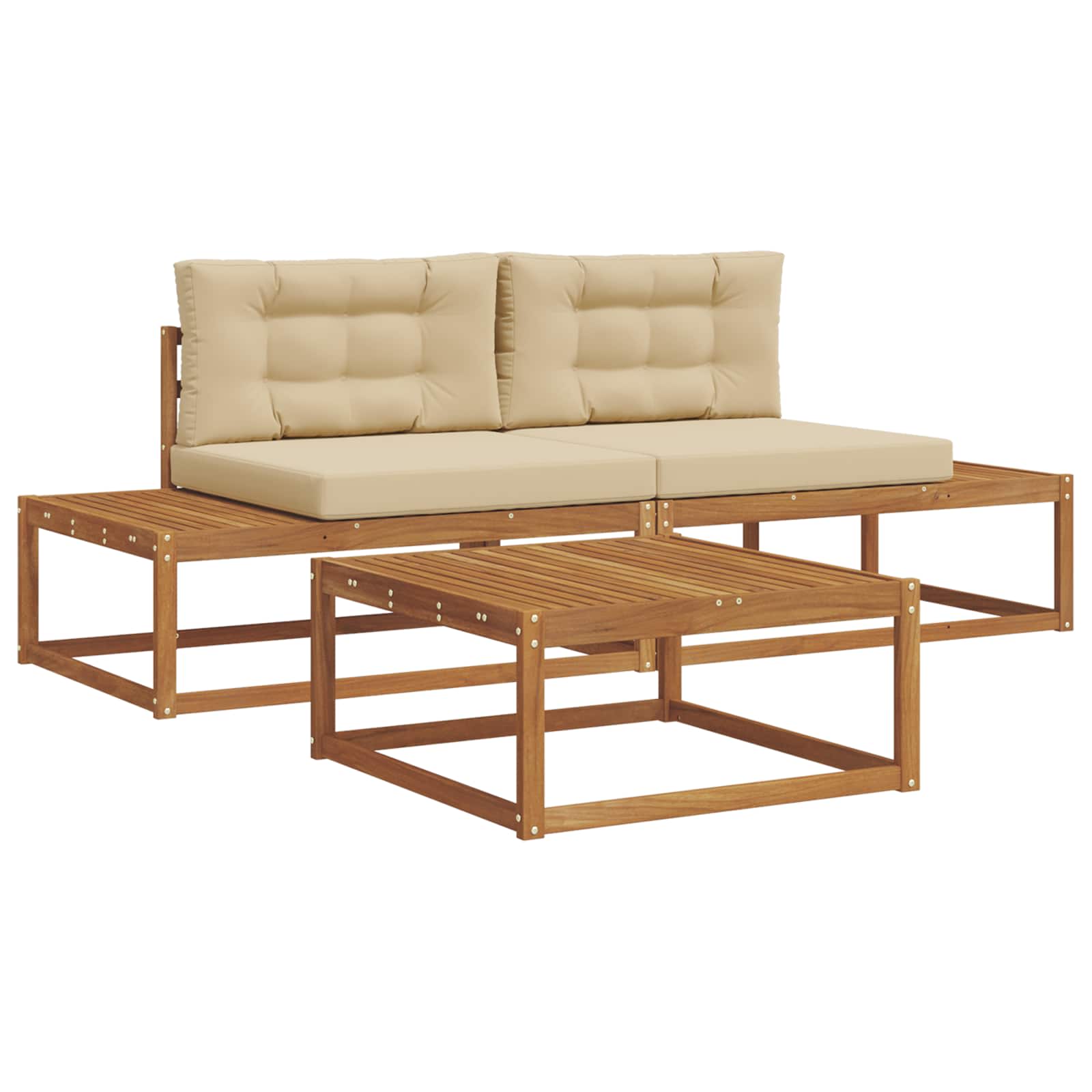 Buiten bankenset met kussen Natuurlijk en Beige is nu te koop bij PeponiXL, paradijselijk wonen!