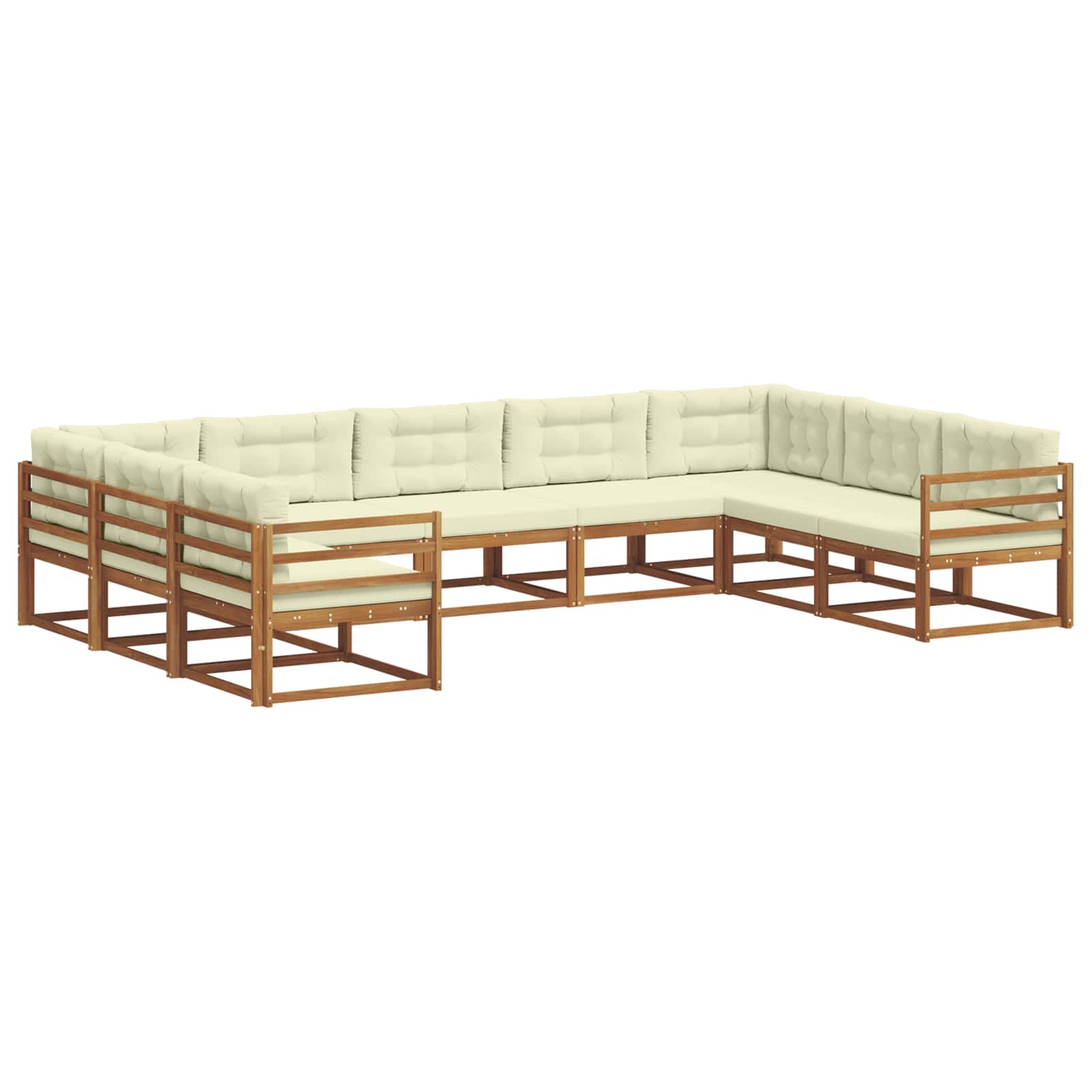 Buiten bankenset met kussen 9 pcs Natuurlijk en Crème is nu te koop bij PeponiXL, paradijselijk wonen!