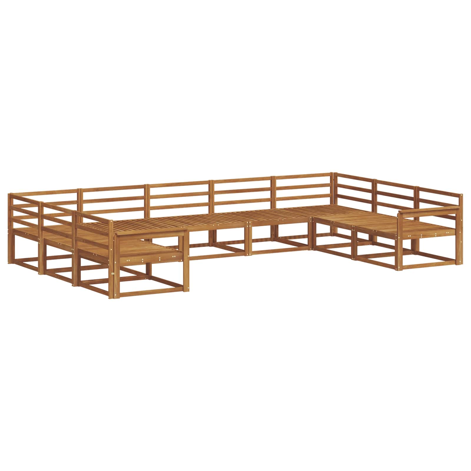Buiten bankenset 9 pcs Naturel Massief Acaciahout is nu te koop bij PeponiXL, paradijselijk wonen!