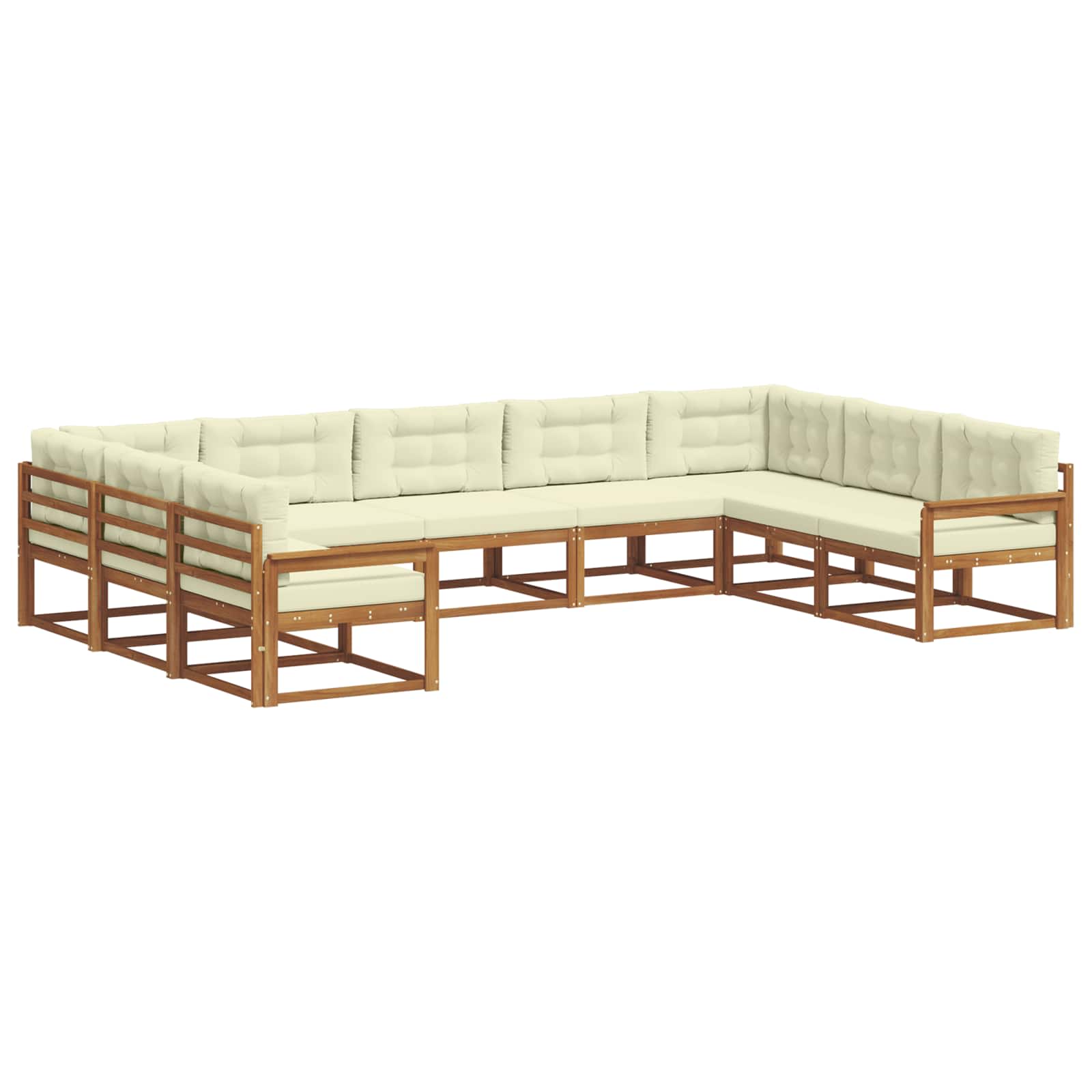 Buiten bankenset met kussen 9 pcs Natuurlijk en Crème is nu te koop bij PeponiXL, paradijselijk wonen!