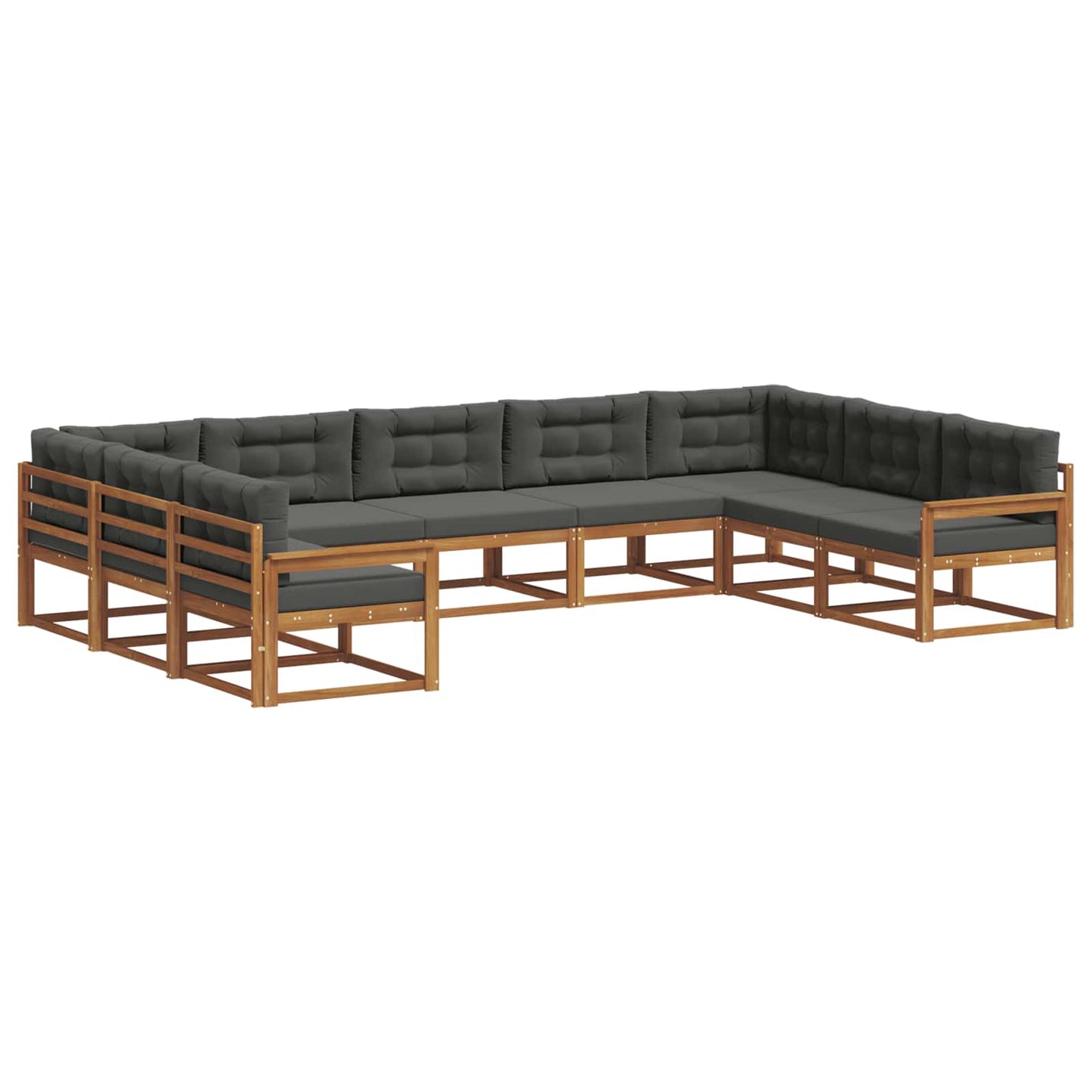 Buiten bankenset met kussen 9 pcs Natuurlijk en Antraciet is nu te koop bij PeponiXL, paradijselijk wonen!
