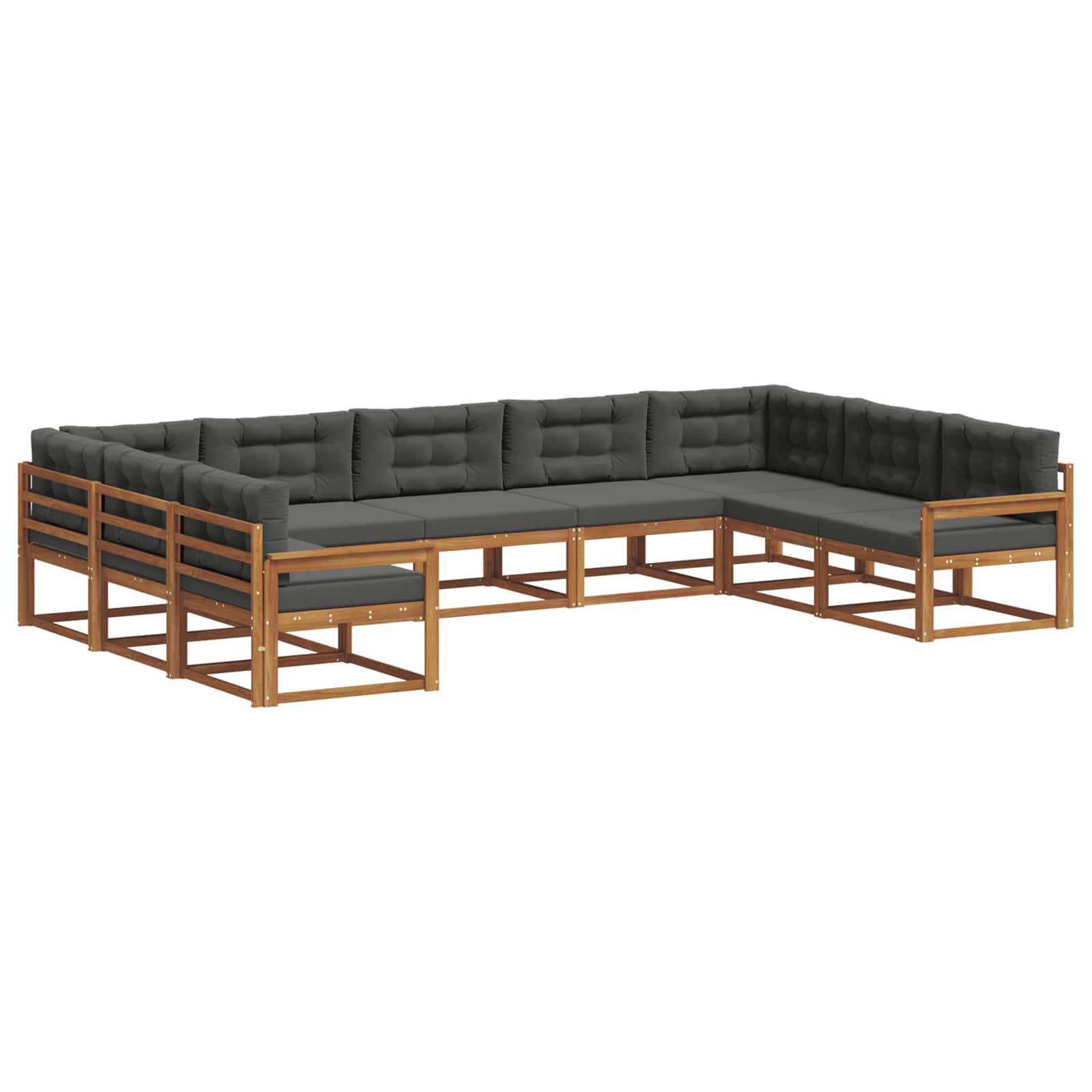 Buiten bankenset met kussen 9 pcs Natuurlijk en Antraciet is nu te koop bij PeponiXL, paradijselijk wonen!